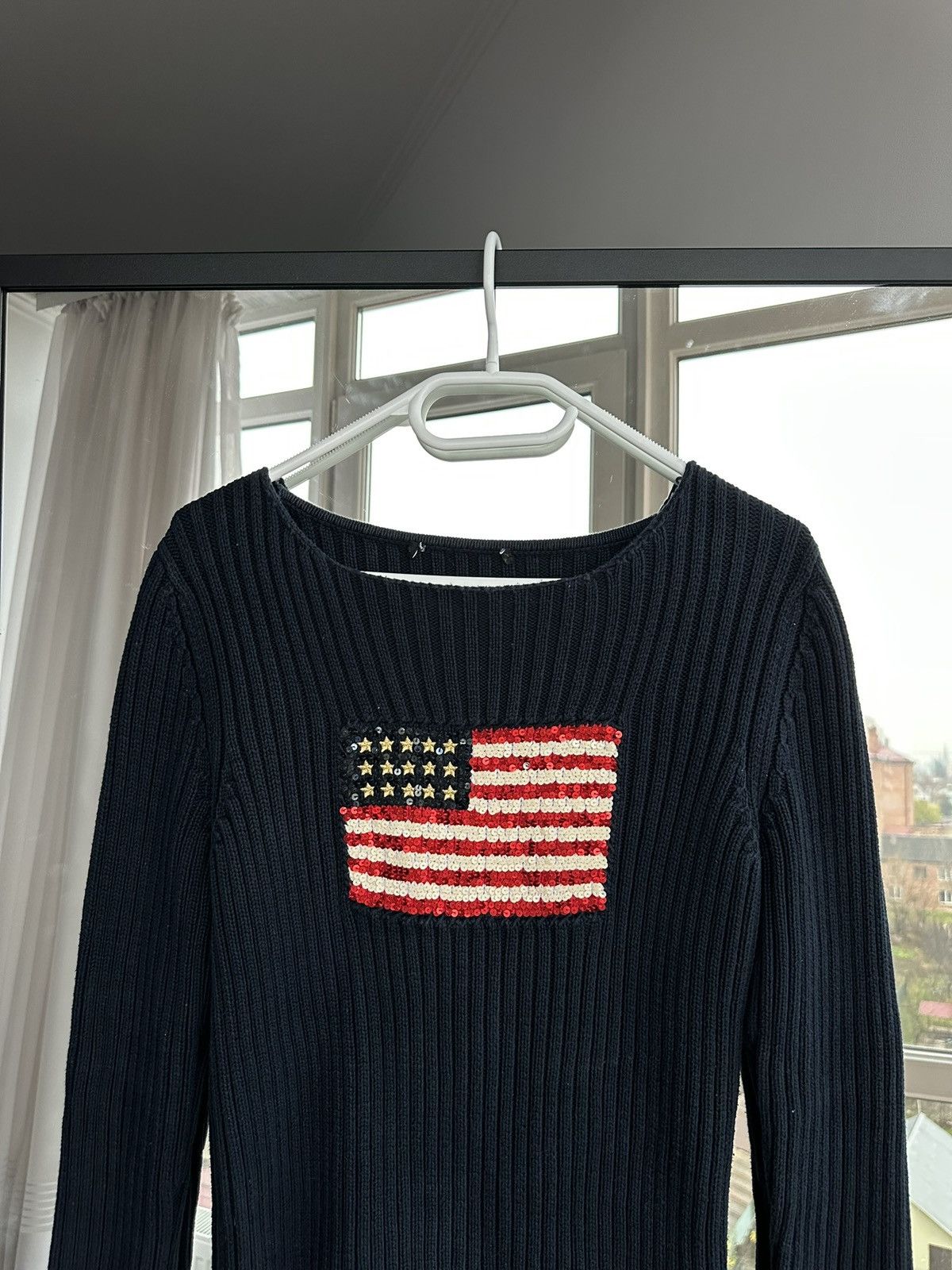 Vintage Vintage Woman USA Flag Polo RL Style Ribbed Knitted Sweater Size M / US 6-8 / IT 42-44 - 2 Thumbnail