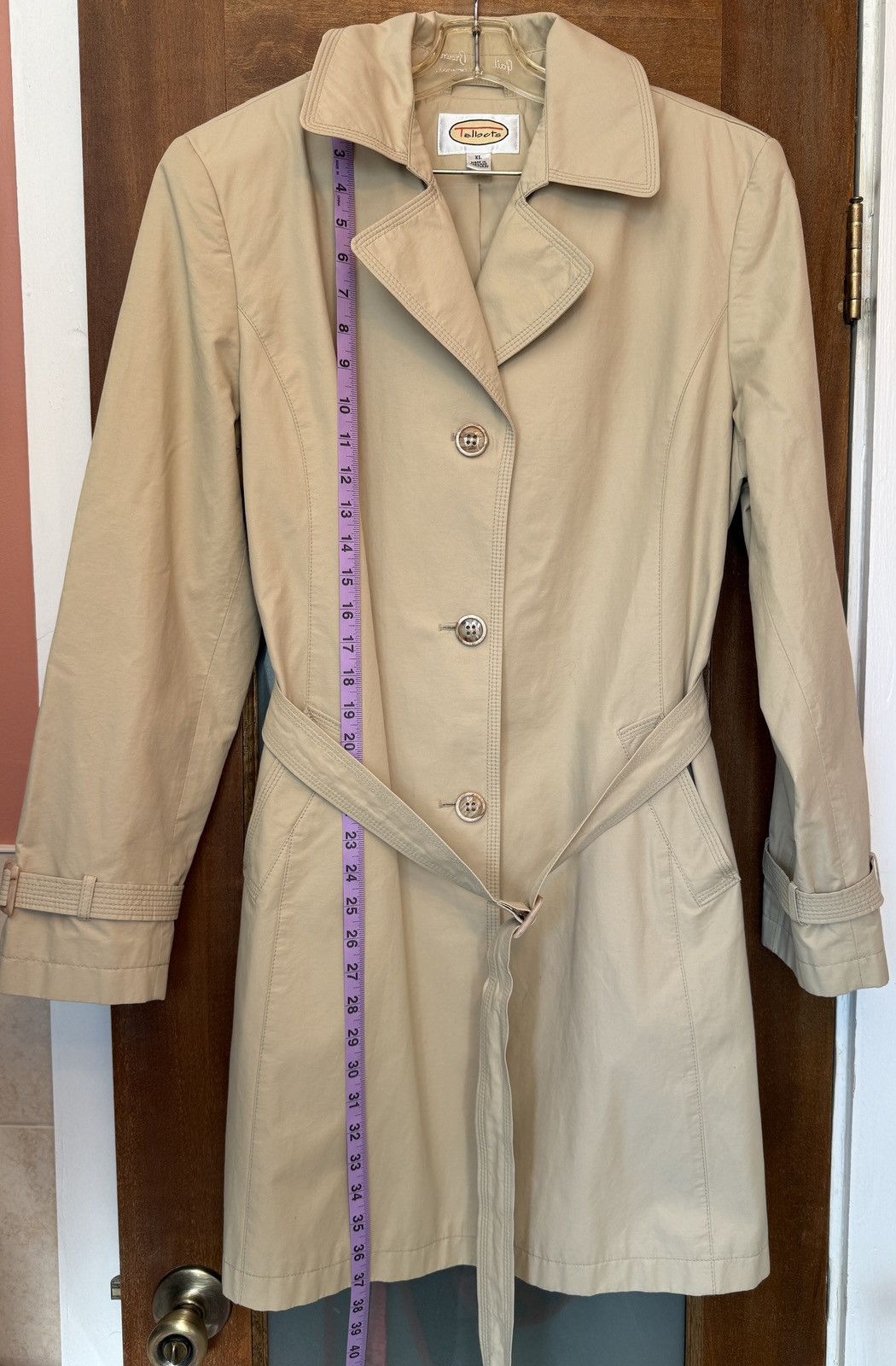 Talbots Talbots Women’s Beige Belted Button Up Classic Trench Coat Size XL / US 12-14 / IT 48-50 - 12 Thumbnail