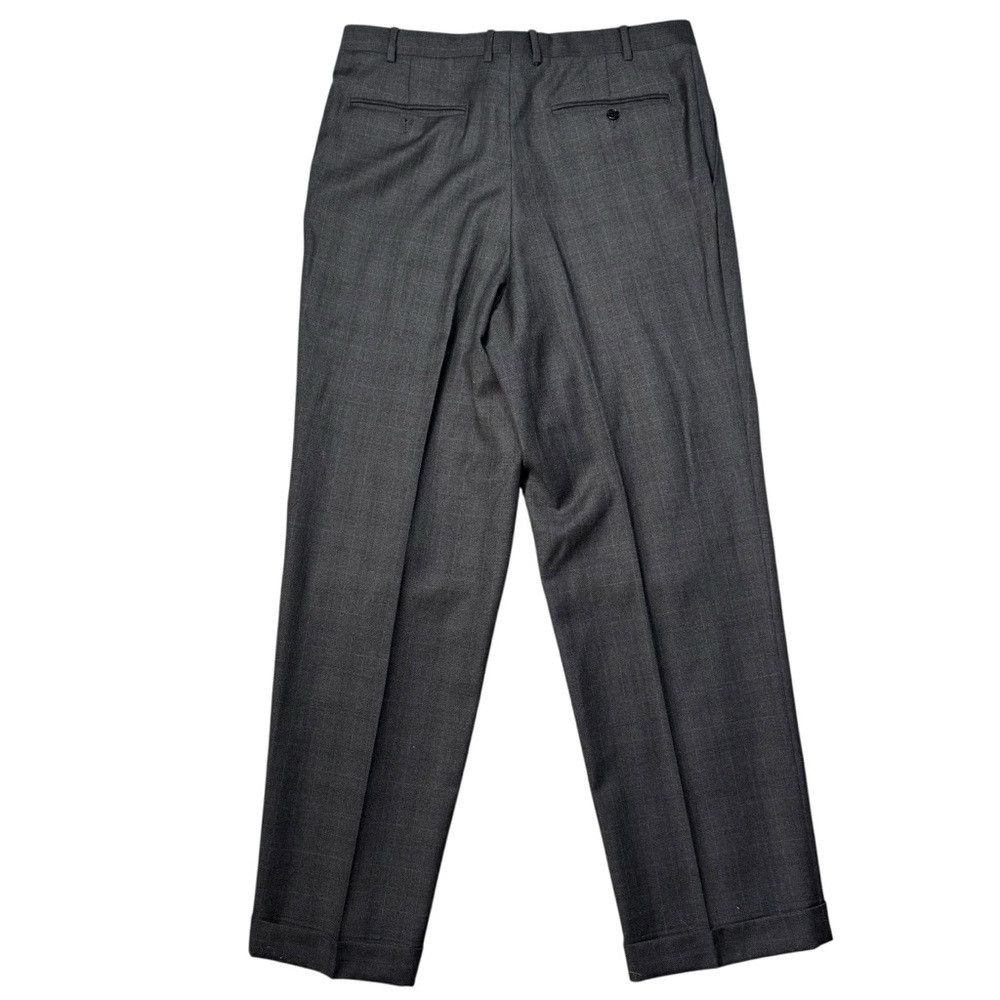 Canali Canali Pleated Wool Dress Grey Plaid Pants Size 52IT US 36 Size US 36 / EU 52 - 2 Thumbnail
