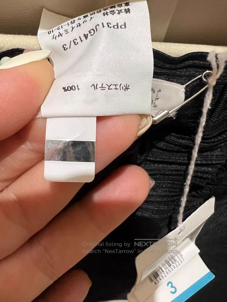 Issey Miyake Issey Miyake size:3 Black Horizontal-Striped Midi Skirt Size 31" - 3 Thumbnail