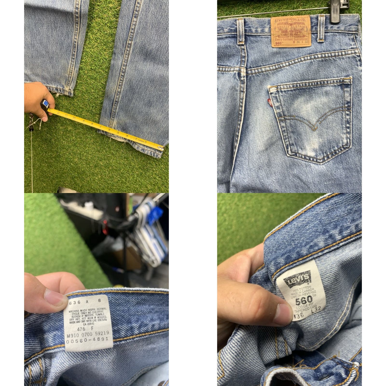 Levi's VINTAGE Levi's 560 Jeans Mens 36x32 Light Wash 90s Work Tapered Size US 36 / EU 52 - 8 Thumbnail