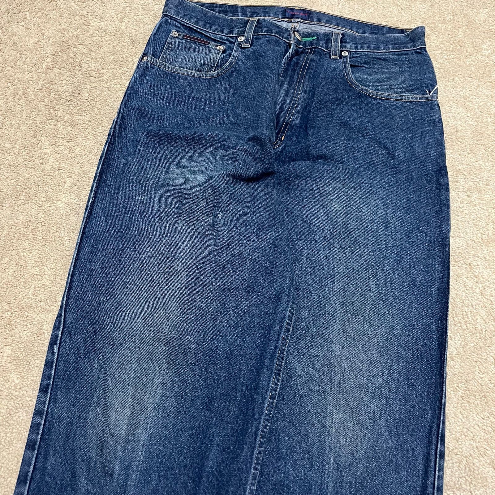 Tommy Jeans Tommy Hilfiger Denim Y2K Baggy Faded Blue Jeans 33Wx32.5L Size US 33 - 3 Thumbnail