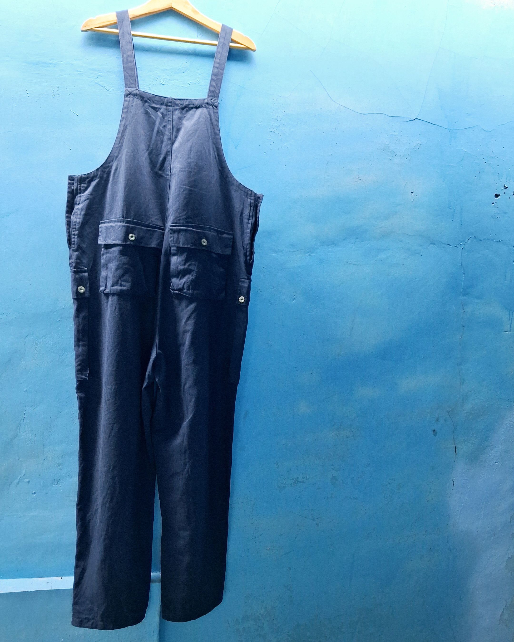 Japanese Brand PMGO HERRINGBONE TWILL HBT NAVY OVERALL Size US 43 - 15 Thumbnail