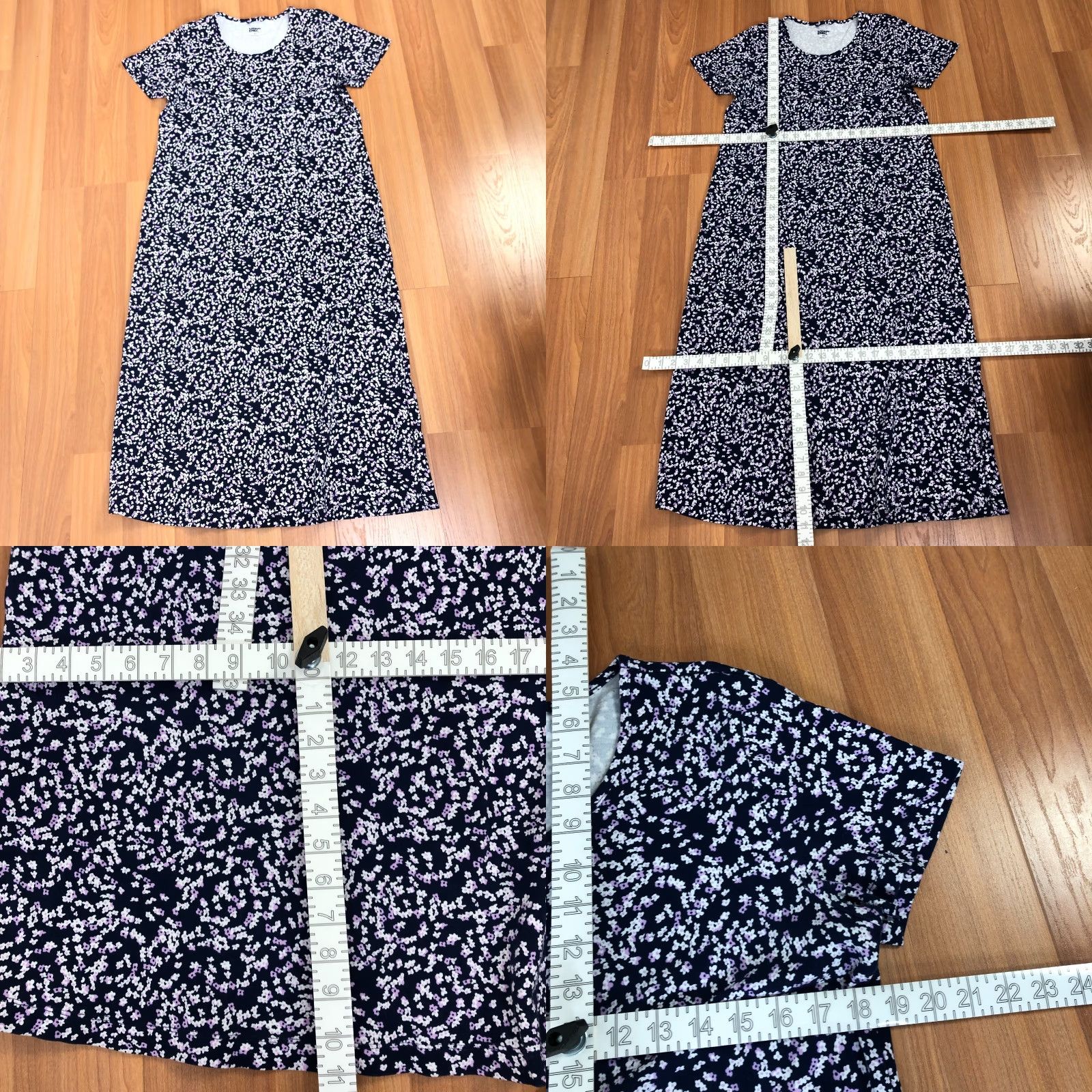 Lands' End Lands' End Dress 10-12 Cotton Midi Below Knee Purple All Over Print Womens Midi Dress Short Sleeve Scoop Neck Casual Brand Lands' End Vintage: No Size L / US 10 / IT 46 - 8 Thumbnail