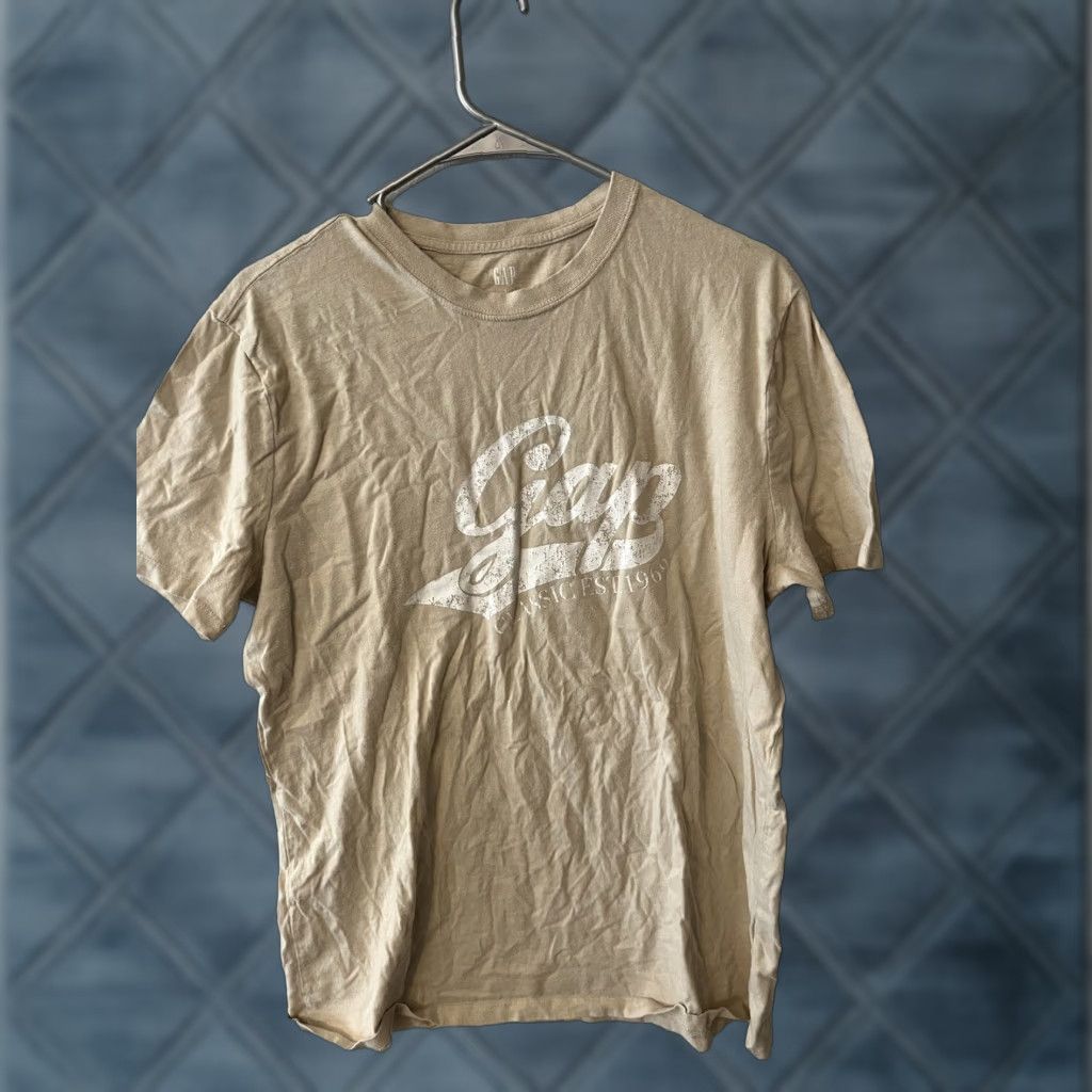 Gap Gap Everyday Soft Men's Short Sleeve Crew Neck T-shirt Large Brown Graphic Size US L / EU 52-54 / 3 - 1 Thumbnail