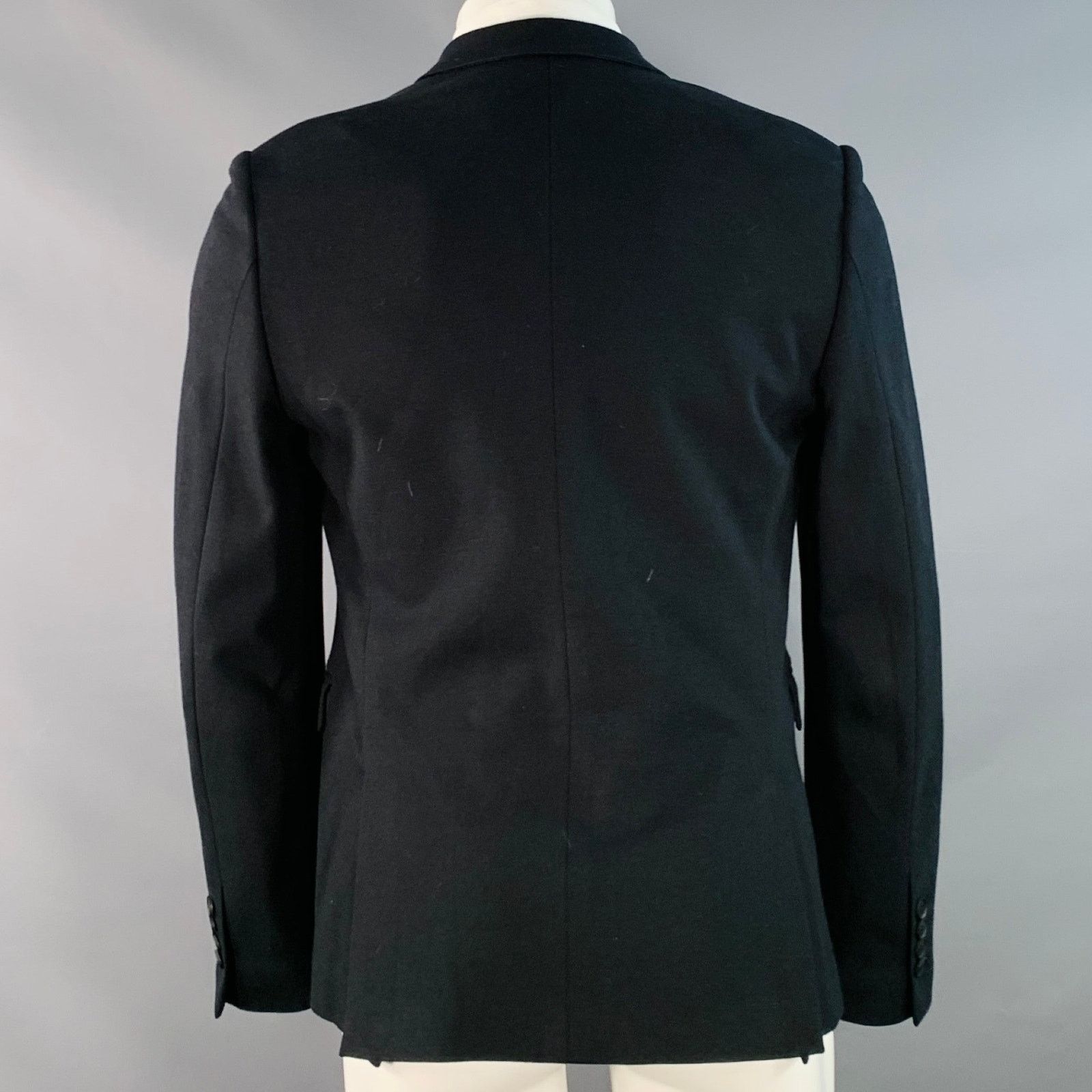 Paul Smith Size 40 Black Viscose Cotton Notch Lapel Sport Coat Size 40R - 4 Thumbnail