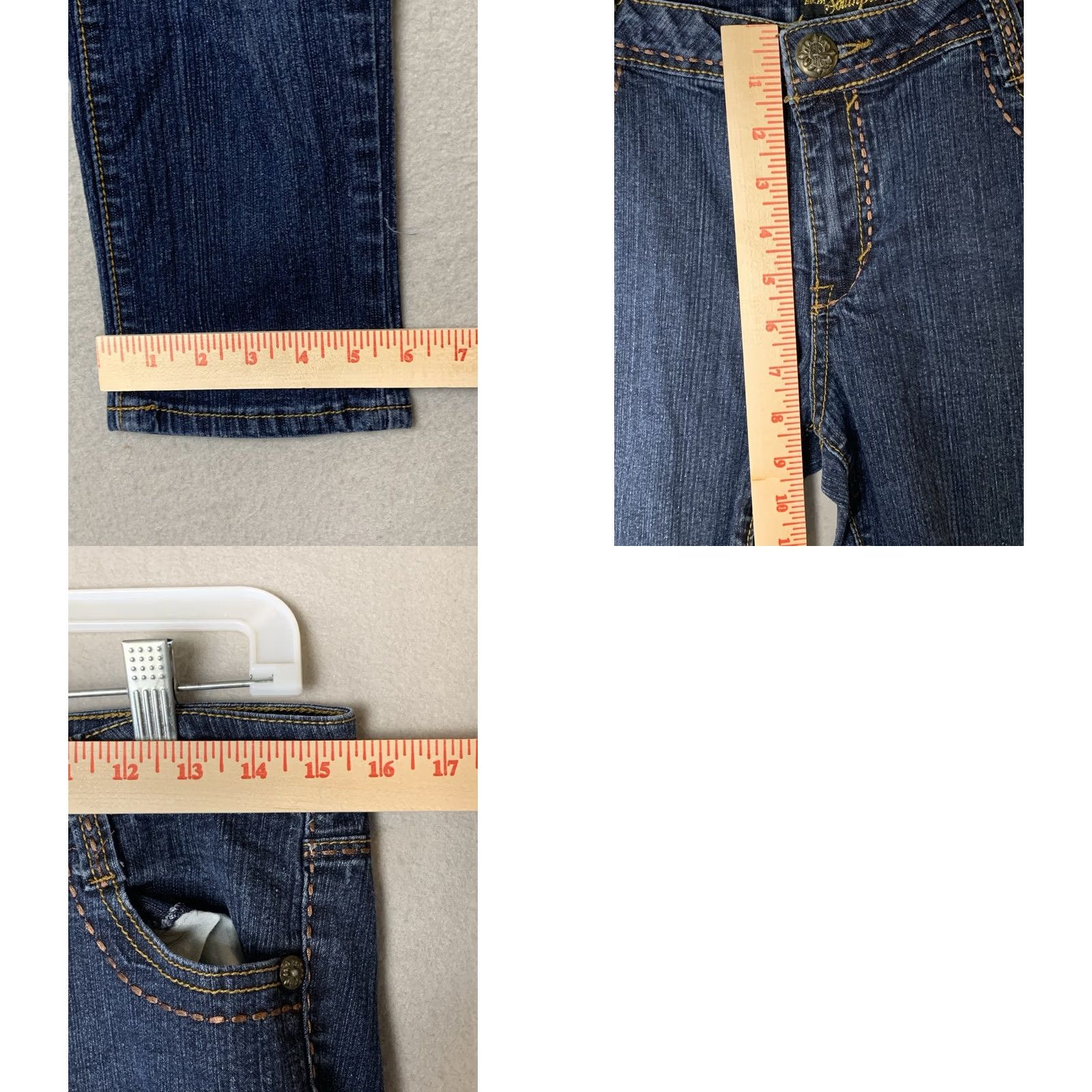 Southpole VINTAGE Southpole Jeans Womens 13 Blue Skinny Rhinestone Thick Stitch Preppy Size 34" / US 12 / IT 48 - 8 Thumbnail