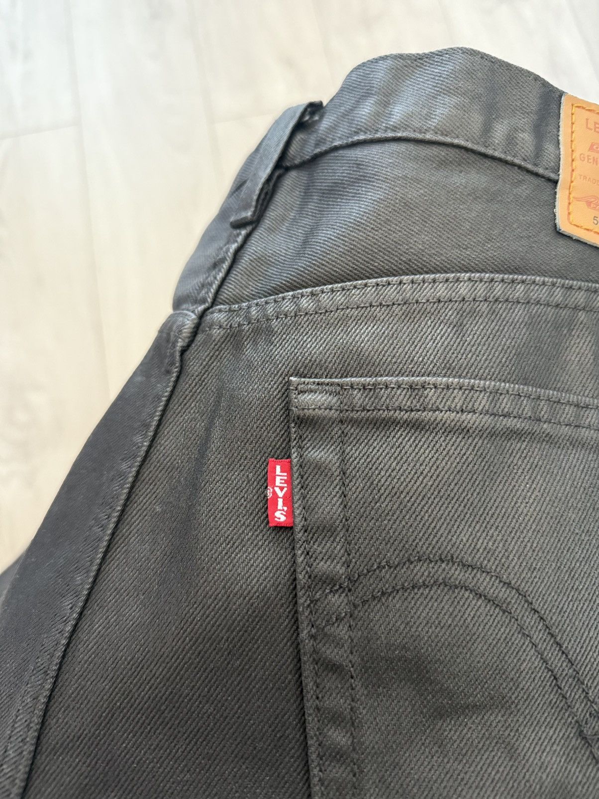 Levi's Levi’s 501 Big E Black Waxed Straight Denim Jeans Red Tab Size US 31 - 8 Thumbnail
