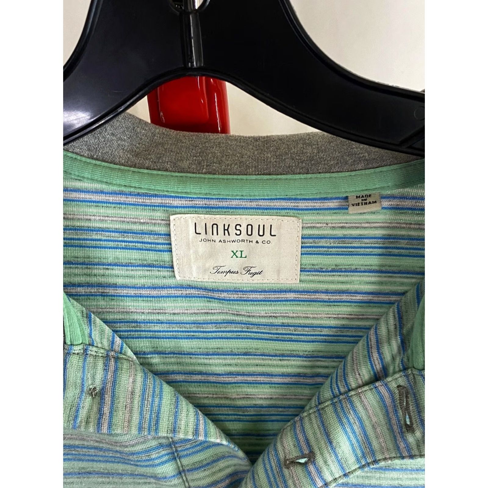 Vintage Linksoul Polo Shirt XL Embroidedred Golf Club Stripe Men XS? XL - Note: Original title contains XL; no new info added. Size US XL / EU 56 / 4 - 7 Thumbnail