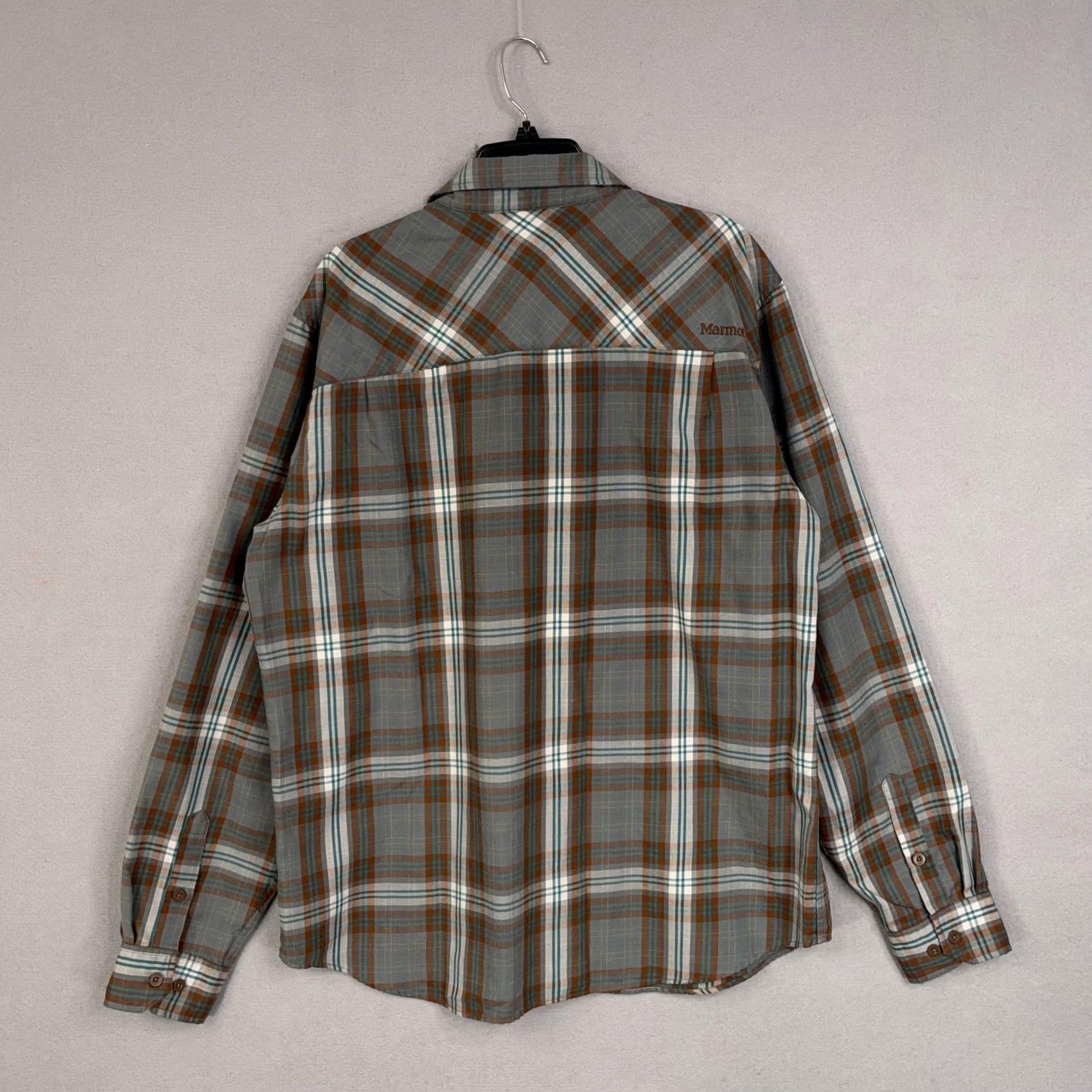 Marmot Marmot Shirt Mens XL Gray Plaid Long Sleeve Lightweight Button Front Outdoor Gorp Size US XL / EU 56 / 4 - 6 Thumbnail