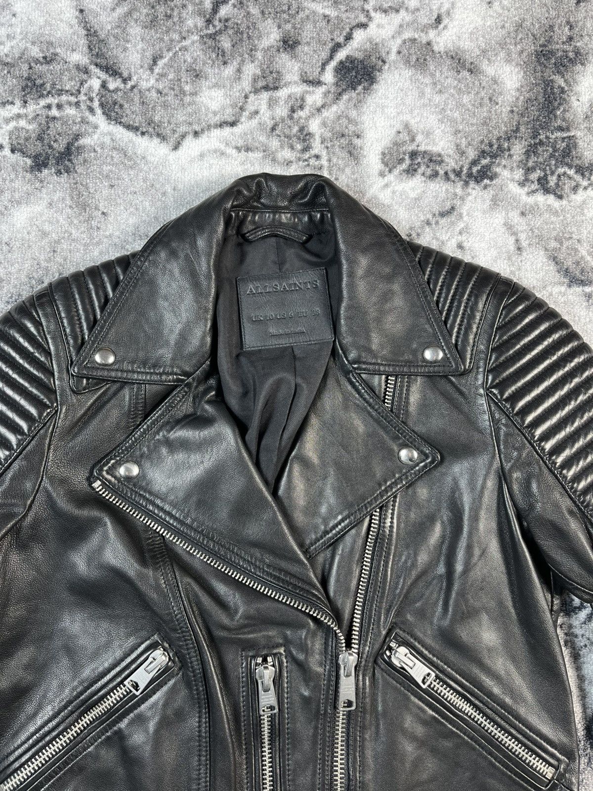 Allsaints AllSaints Leather Biker Jacket Moto Women’s S Black Size S / US 4 / IT 40 - 4 Thumbnail