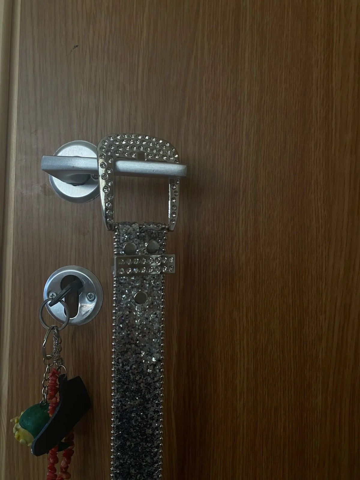 Leather Gorgeous Rhinestone Studded PU Leather Belt Size ONE SIZE - 9 Thumbnail