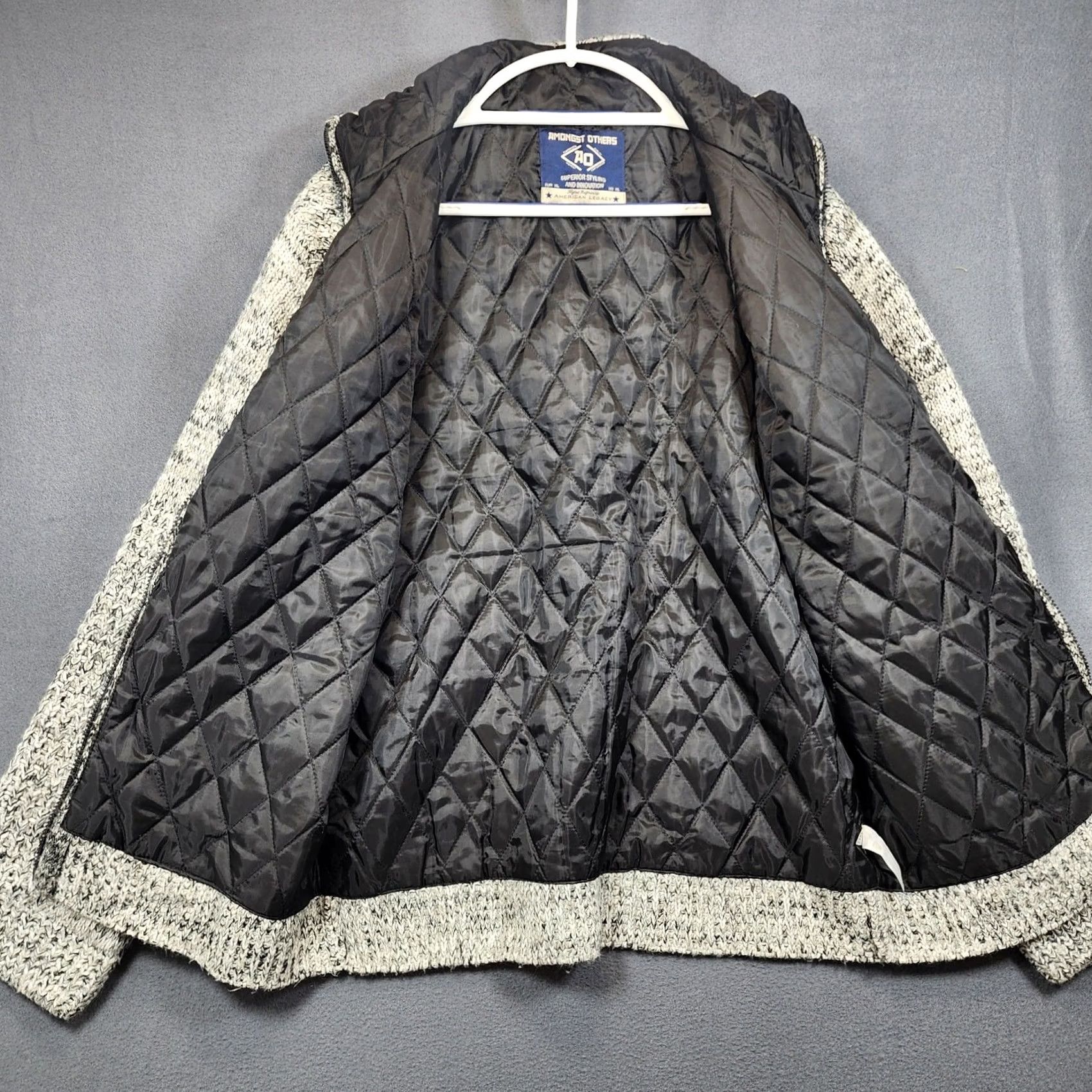 Other Amongst Others Mens Sweater Jacket XL Grey Full Zip Insulated Quilt Lined Casual Jacket Coatigan Mens XL Grey, Full Zip, Cardigan? Size US XL / EU 56 / 4 - 4 Thumbnail