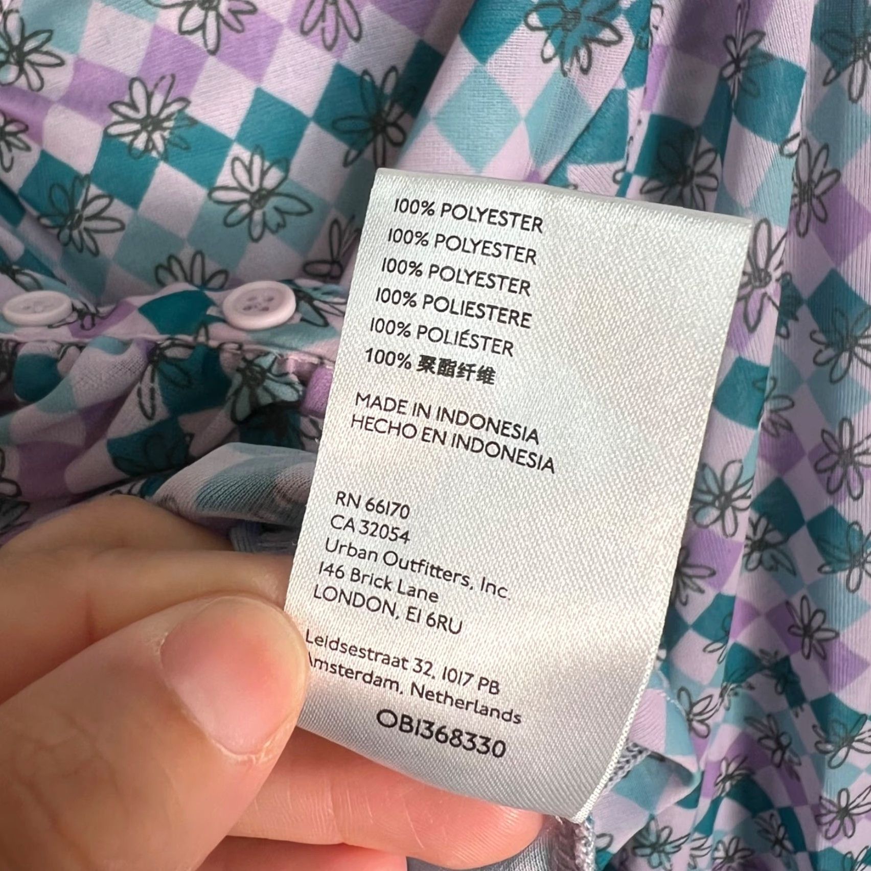 Urban Outfitters VINTAGE Urban Outfitters Womens Size Medium Argyle Floral Ruched Button Front Top Shirt Blouse Cropped Purple Long Sleeve V-Neck Size M / US 6-8 / IT 42-44 - 5 Thumbnail
