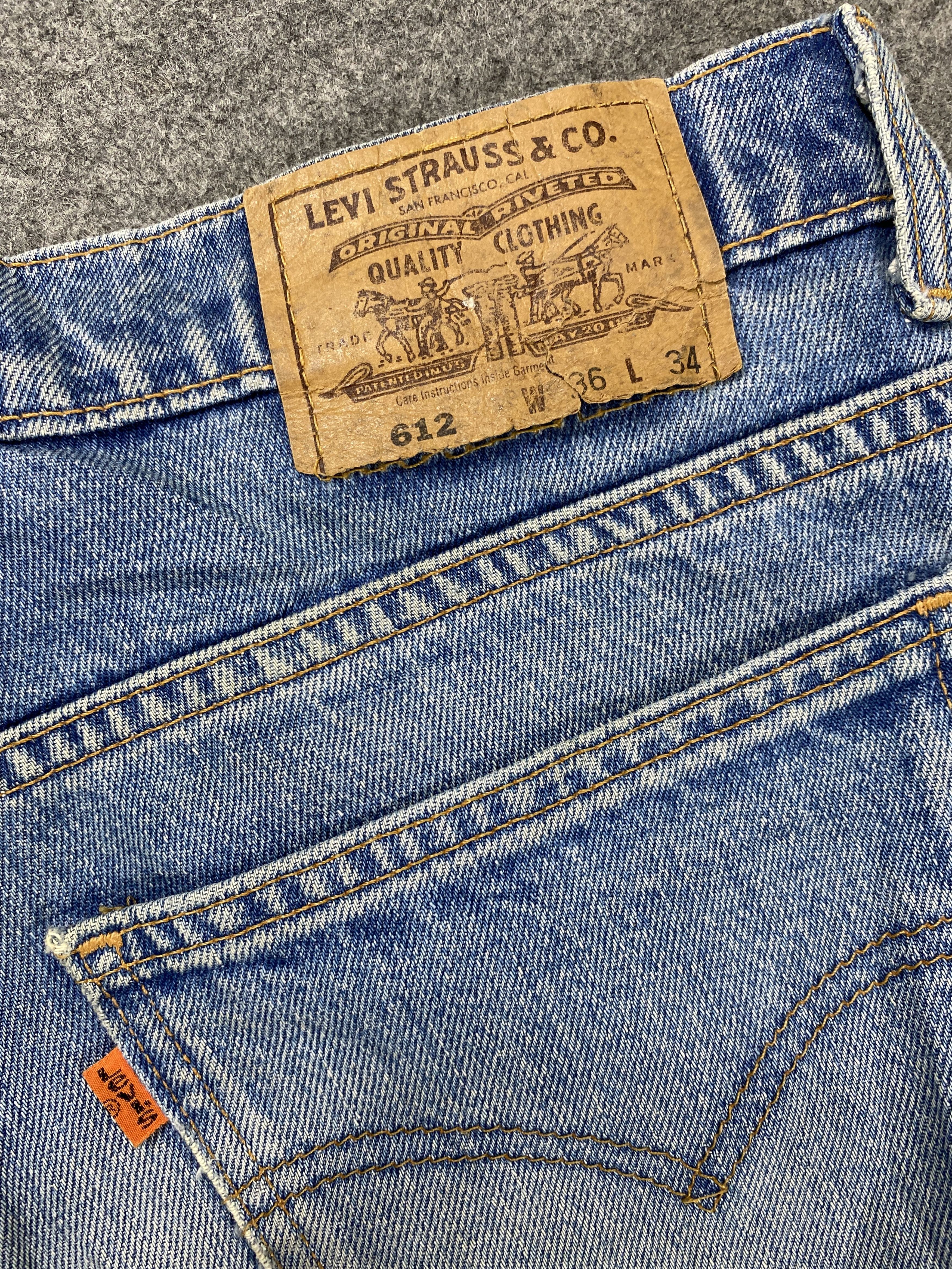 Levi's Distressed Blue Vintage Levi's 612 Orange Tab 35x29 -JN2312 Size US 35 - 9 Thumbnail