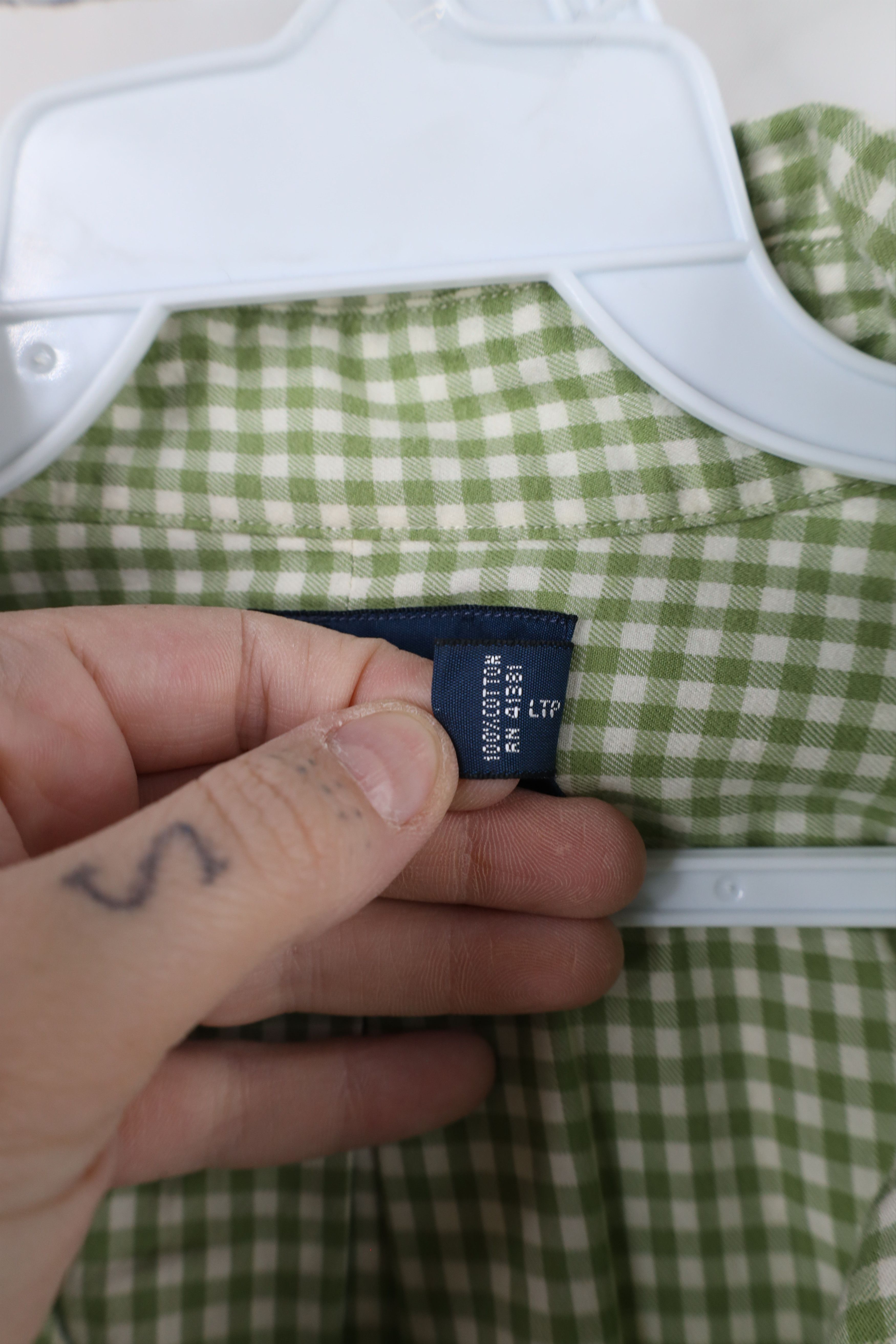 Ralph Lauren × Vintage Vintage 90s Ralph Lauren Flannel Button Down Shirt Green Size US XL / EU 56 / 4 - 7 Thumbnail