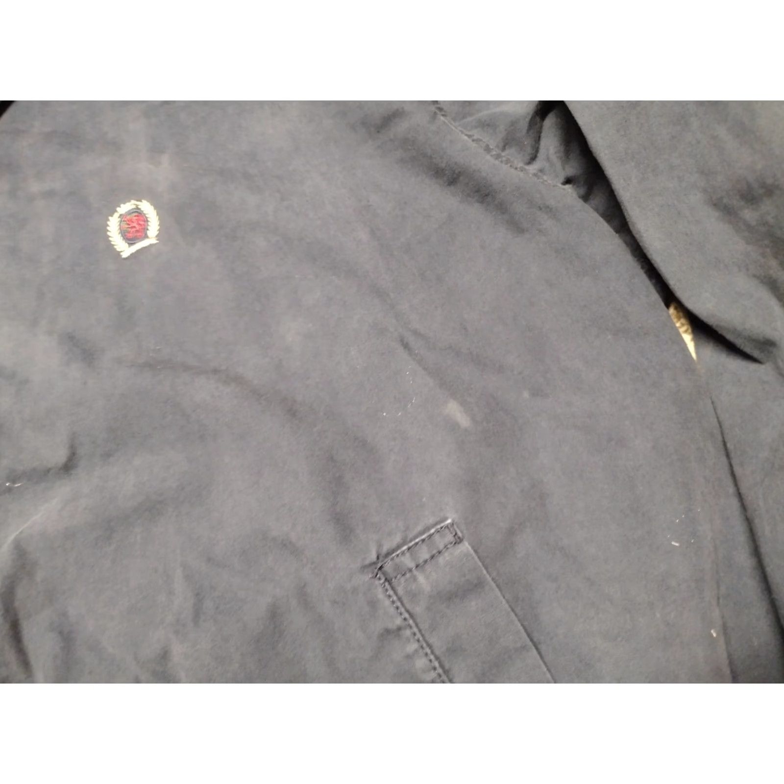 Tommy Hilfiger VINTAGE Tommy Hilfiger Denim Jacket XL Blue 90s Crest Embroidered Logo Strap Full Zip Size US 36 / EU 52 - 2 Thumbnail