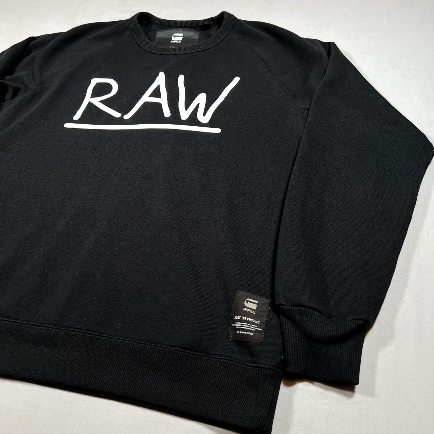 Vintage G-Star RAW Mens XL Black Logo Pullover Sweatshirt Size US XL / EU 56 / 4 - 3 Thumbnail