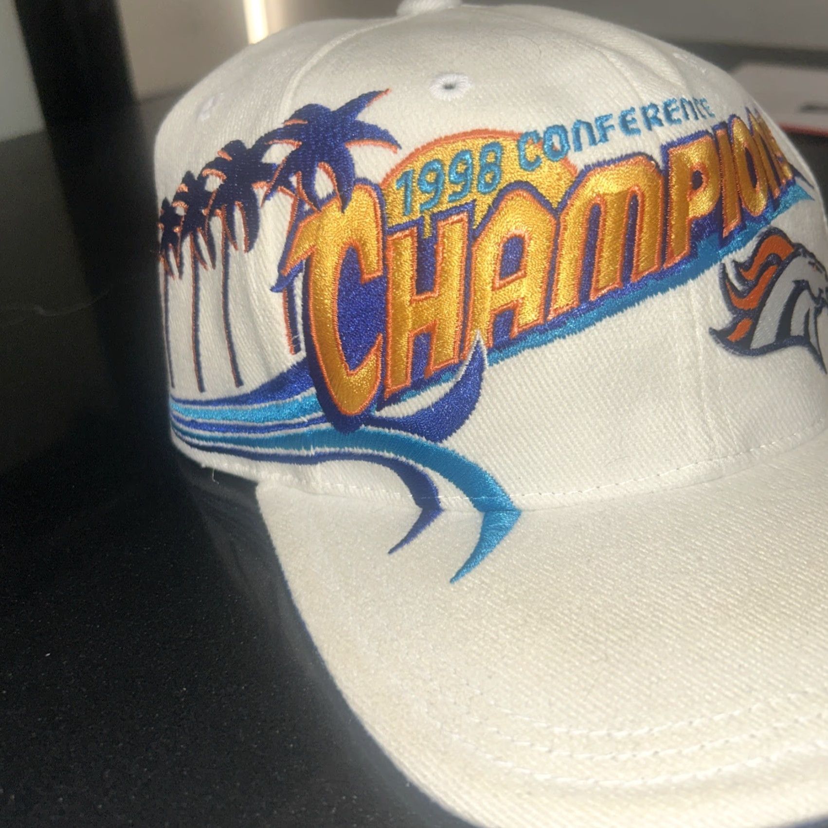 Sports Specialties VINTAGE Sports Specialties Pro Line Denver Broncos Conference Champions Cap 1998 Baseball Cap Unisex Adults Adjustable White 90s NFL Logo Featured Size ONE SIZE - 3 Thumbnail