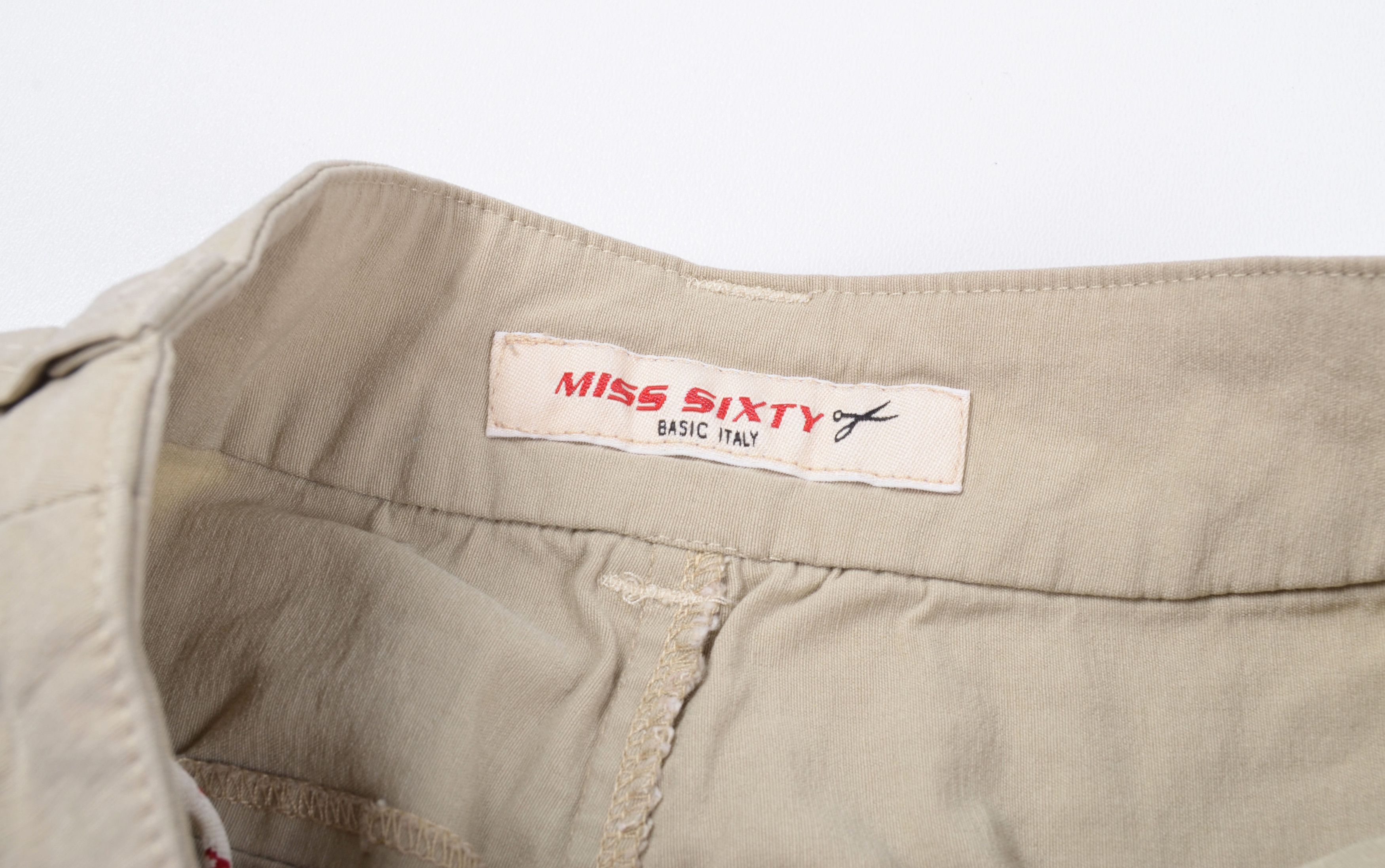 Miss Sixty Vintage Miss Sixty Y2K Beige Bodycon Knee Length Skirt Size 24" / US 00 / IT 34 - 8 Thumbnail