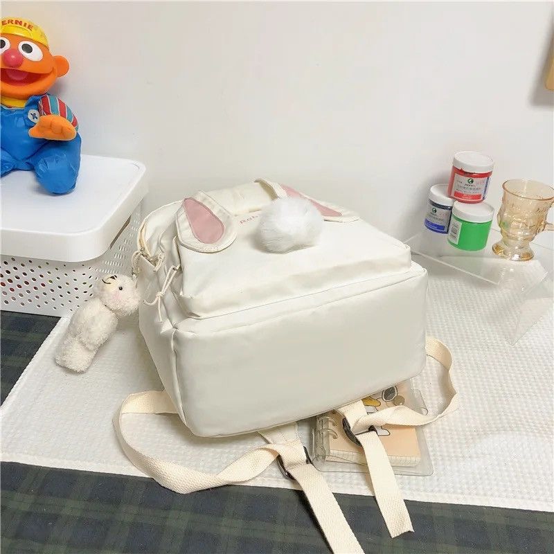 Vintage Cute Rabbit Young Girl School Backpack Size ONE SIZE - 7 Thumbnail