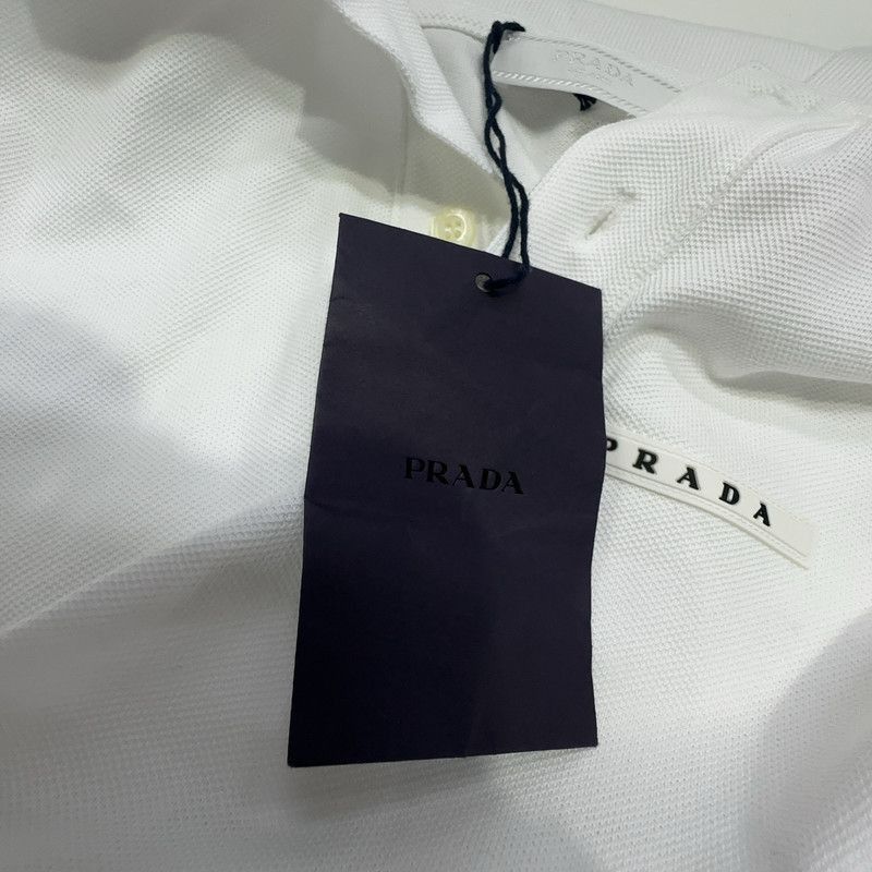 Prada Prada Casual Comfortable White Polo Shirt-2506 Size US XXL / EU 58 / 5 - 6 Thumbnail