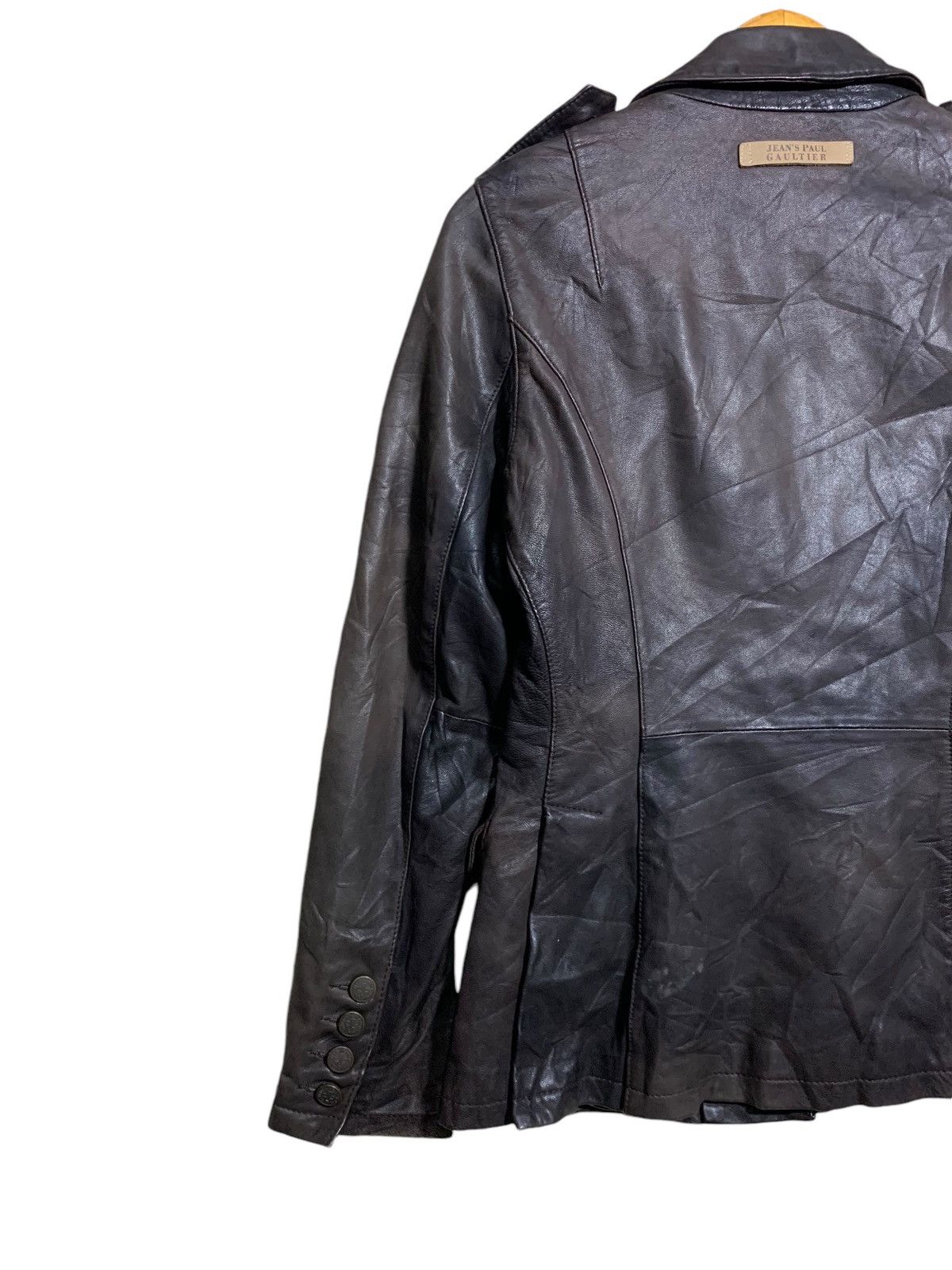 Jean Paul Gaultier 🔥J.P.G LEATHER JACKETS DARK BROWN Size M / US 6-8 / IT 42-44 - 7 Thumbnail
