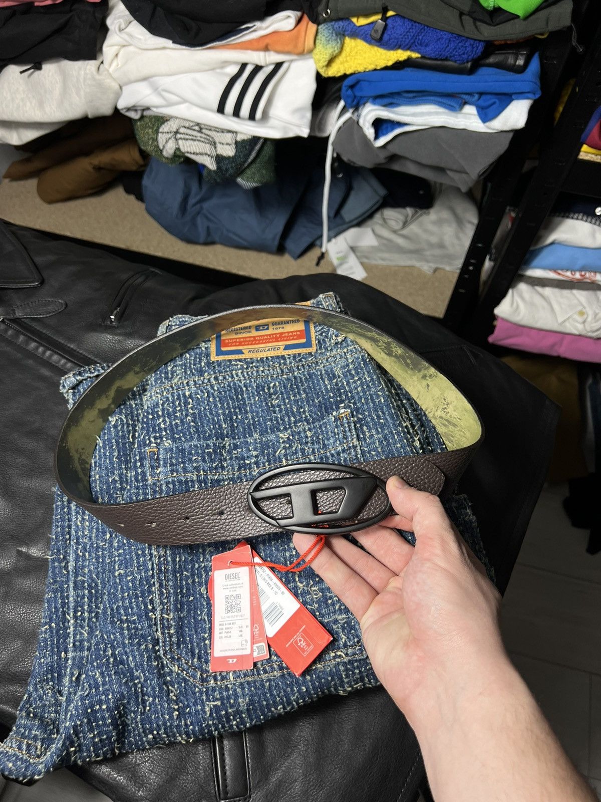 Diesel DIESEL Oval D Logo Reversible Leather Belt Earth Tone Editio Size 28 - 1 Thumbnail