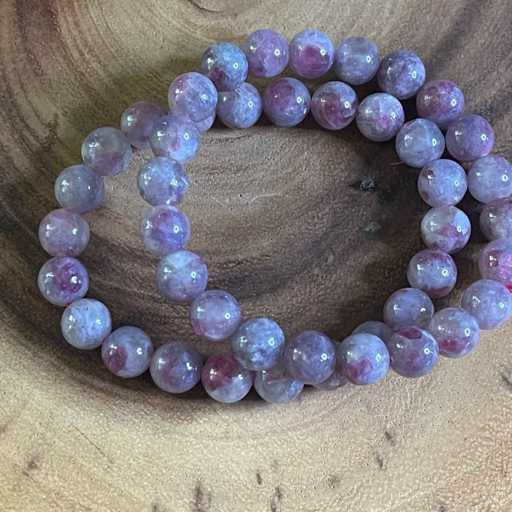 Other Unicorn stone beaded bracelet 7” crystal healing beads 8mm lepidolite pink tourmaline cleavelandite Size ONE SIZE - 2 Thumbnail