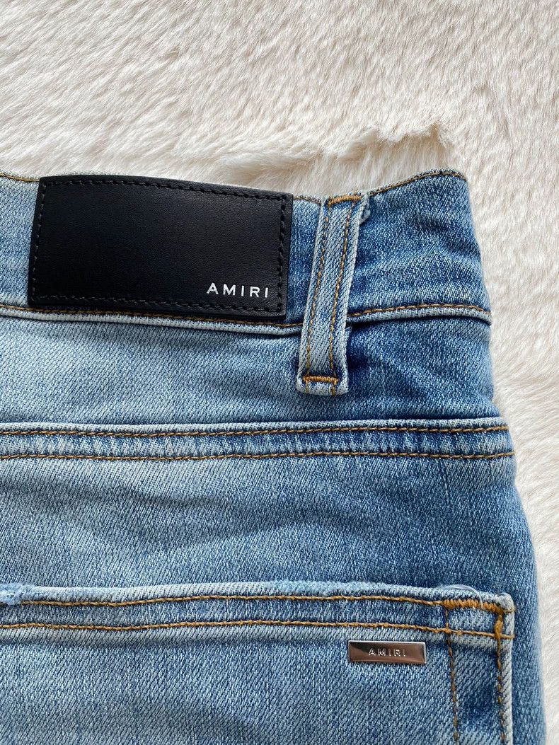Amiri Amiri Washed Blue Destruction Thrasher Denim Jean Size US 34 / EU 50 - 3 Thumbnail