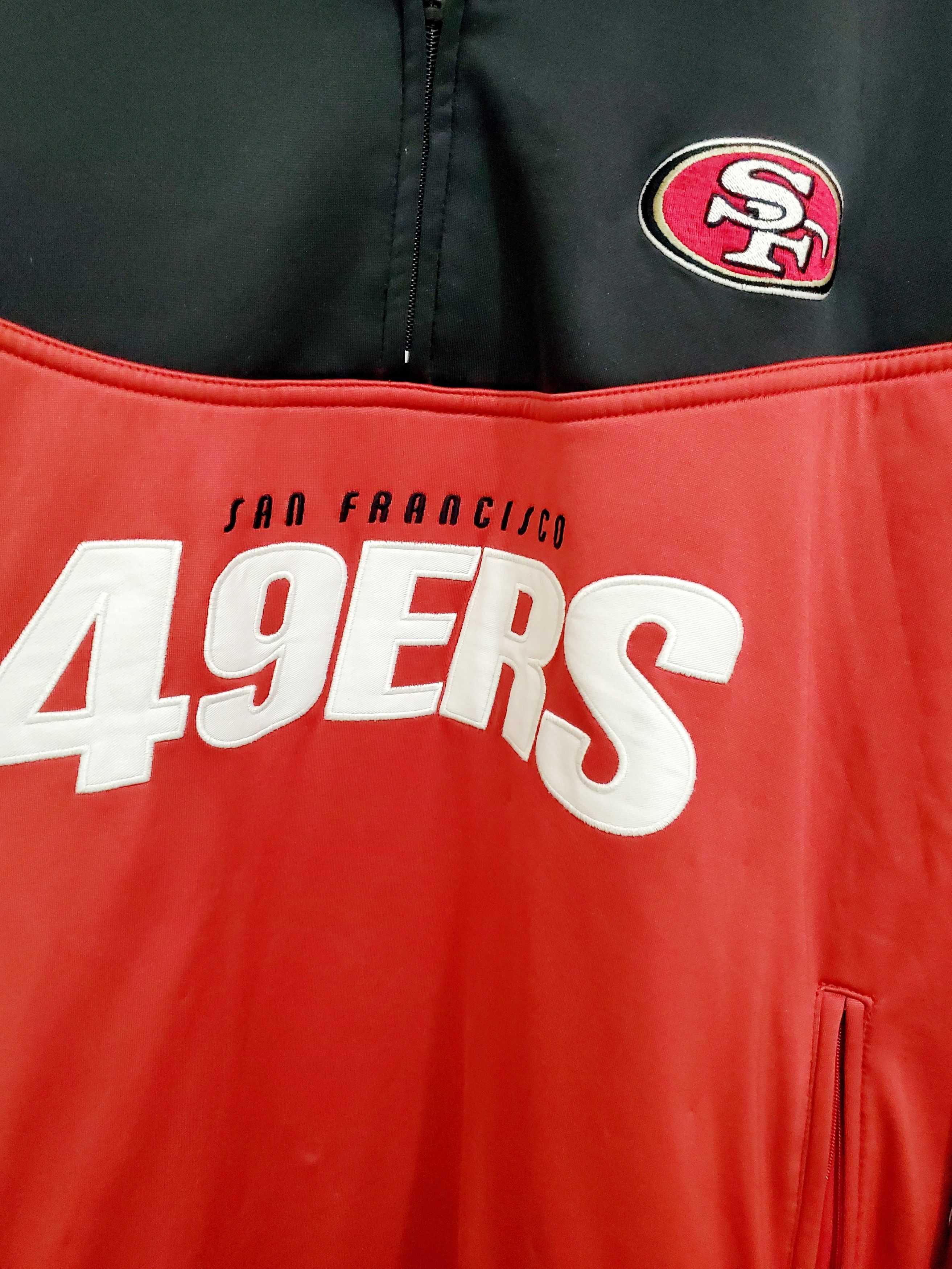 NFL × Reebok × Vintage San Francisco 49ers Sweater Fleece Softshell Pullover 1/4Zip Size US XL / EU 56 / 4 - 2 Thumbnail