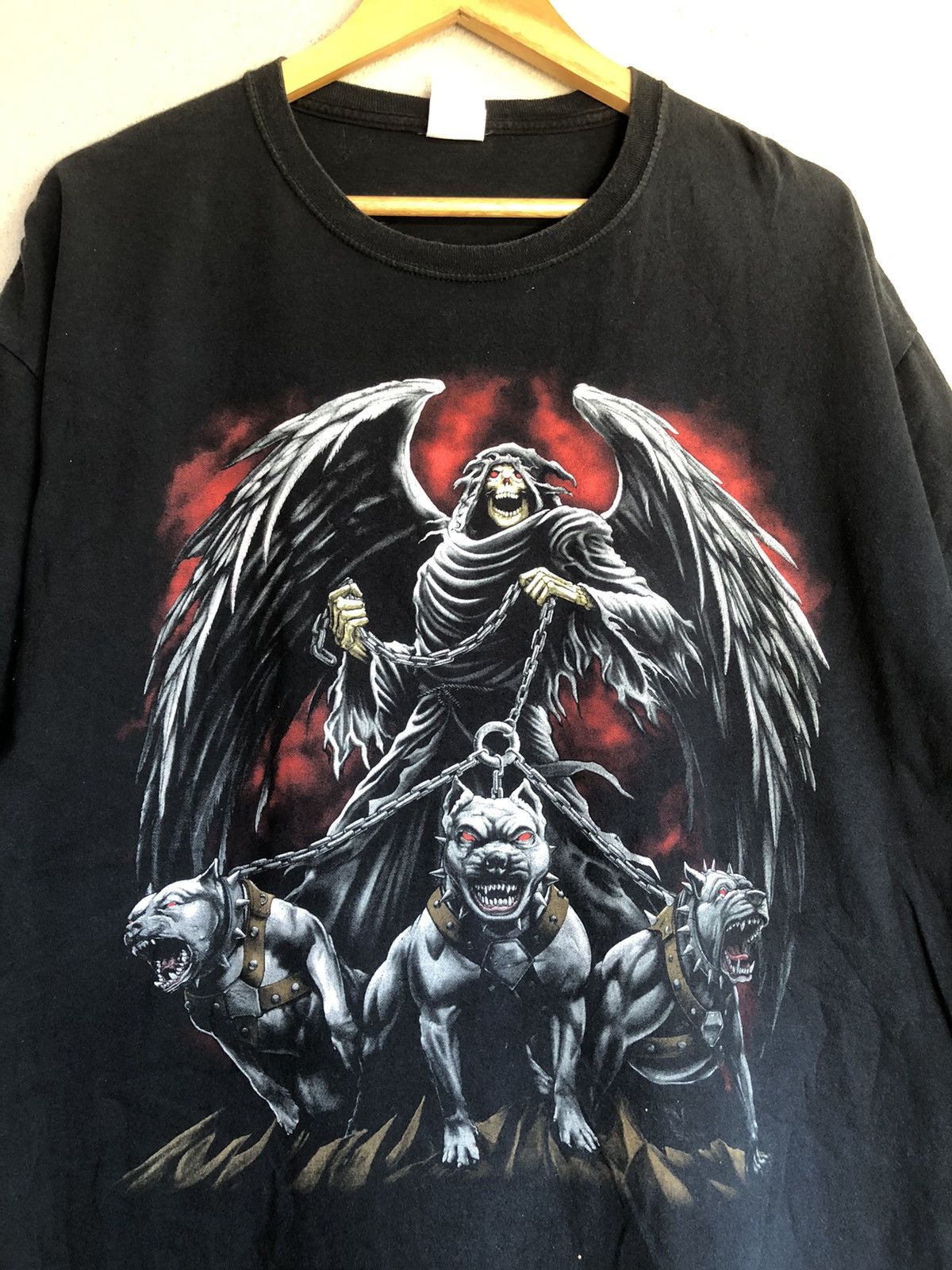 Affliction × Vintage Crazy Vintage Y2K Hellhound Reaper Pit Bulls Tee Size US XL / EU 56 / 4 - 2 Thumbnail