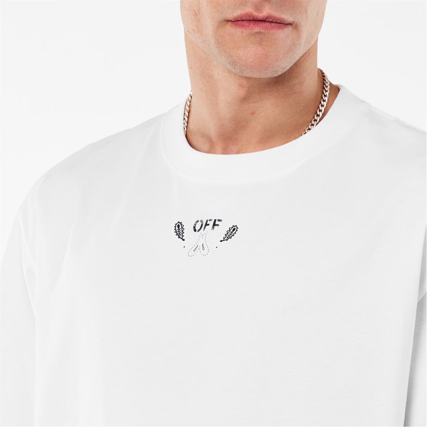 Off-White o1g2r1mq0226 Bandana T-Shirt In White Size US M / EU 48-50 / 2 - 5 Thumbnail