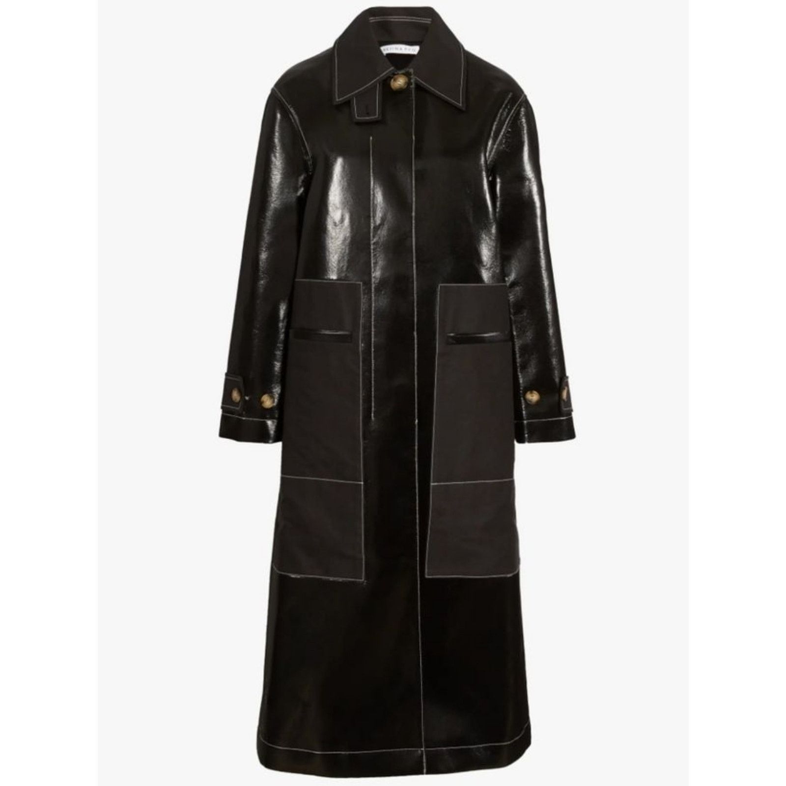 Rejina Pyo NWT Rejina Pyo Logan Faux Leather Coated Twill Black Coat L Size L / US 10 / IT 46 - 1 Thumbnail