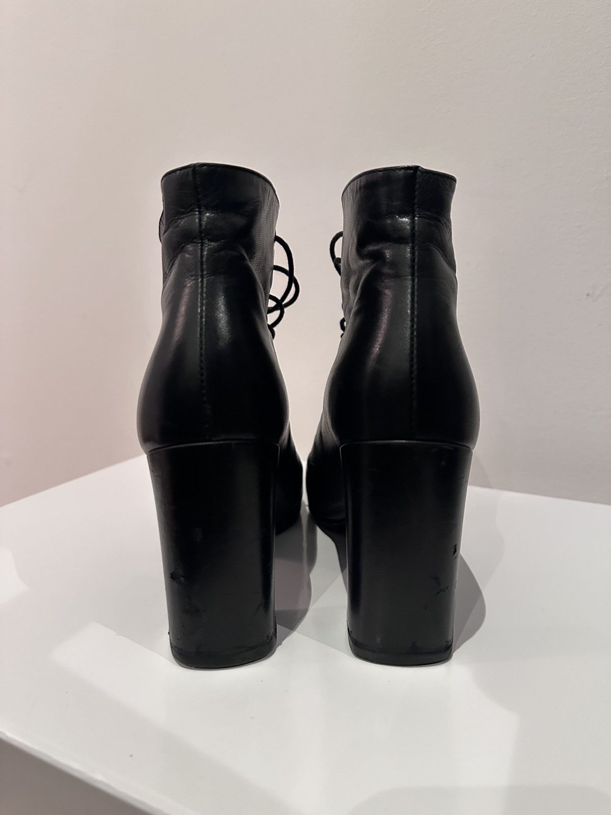 Saint Laurent Paris Saint Laurent Paris “Babies” 90 Leather Lace-Up Boots IT 39 Size US 9 / IT 39 - 6 Thumbnail