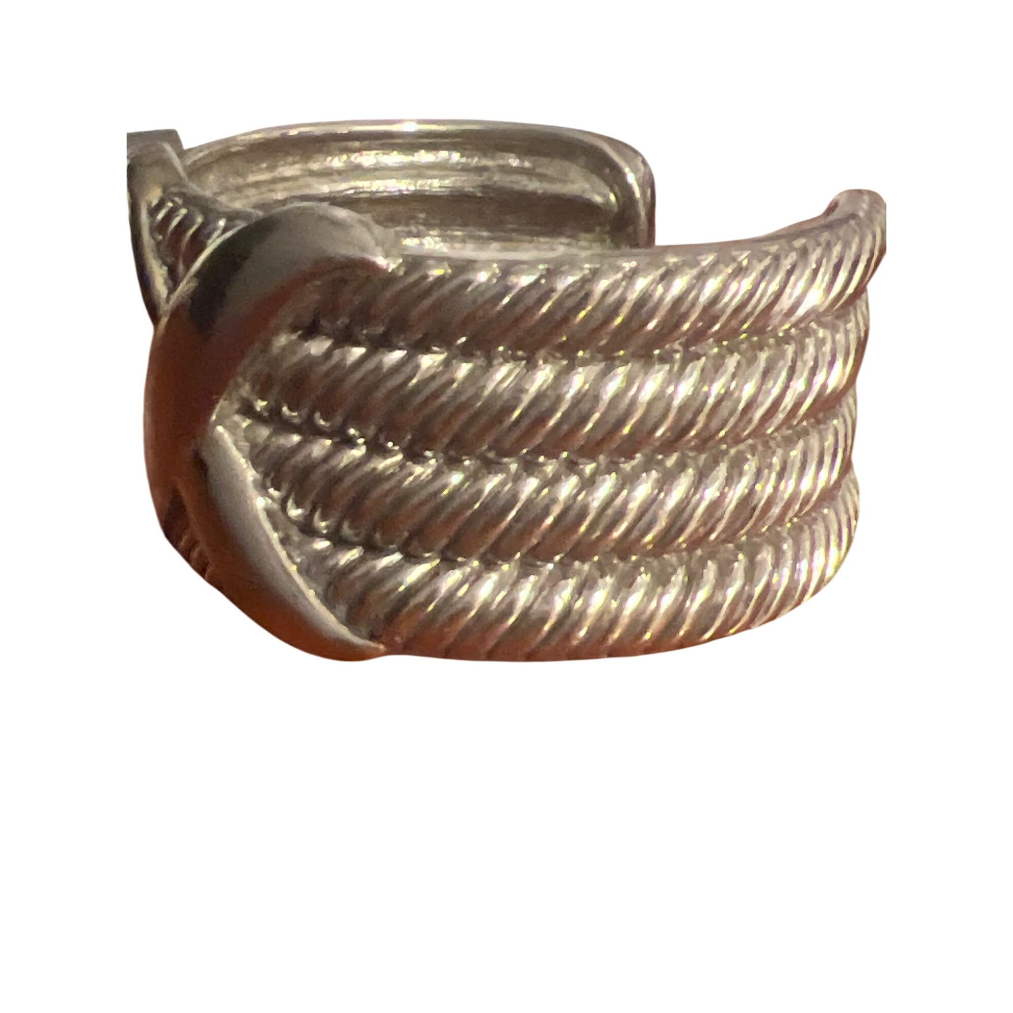 Other Vintage Silver Tone Cuff Bracelet Cable Design X Twist State Size ONE SIZE - 2 Thumbnail