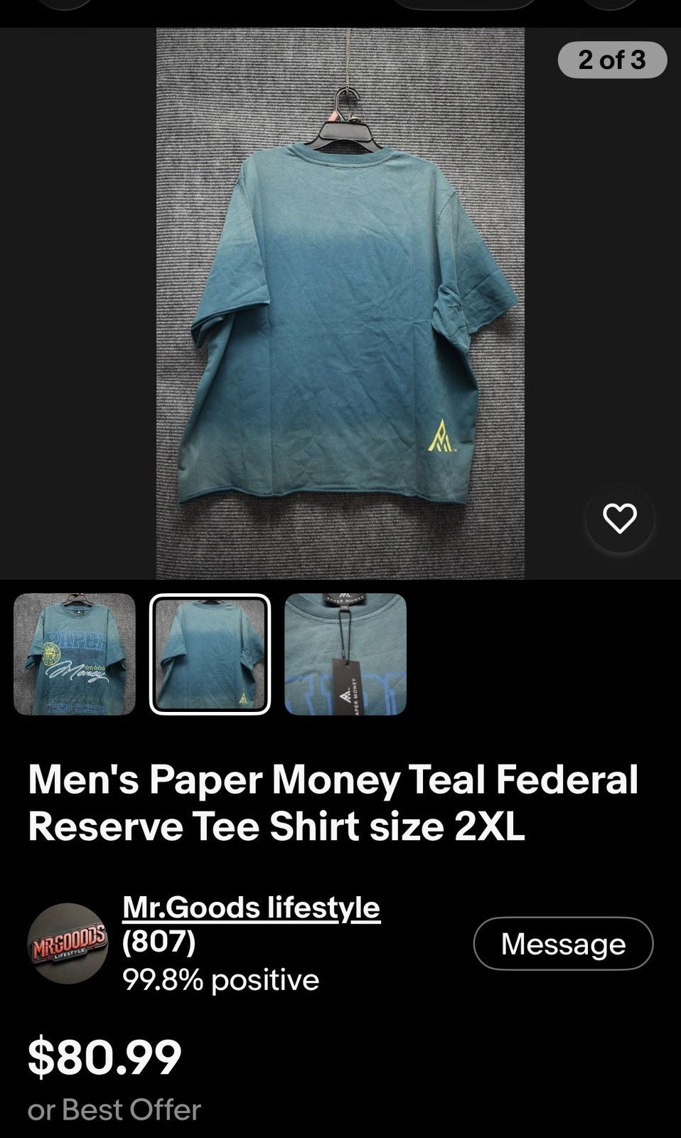 Other Paper money tee Size US L / EU 52-54 / 3 - 3 Thumbnail