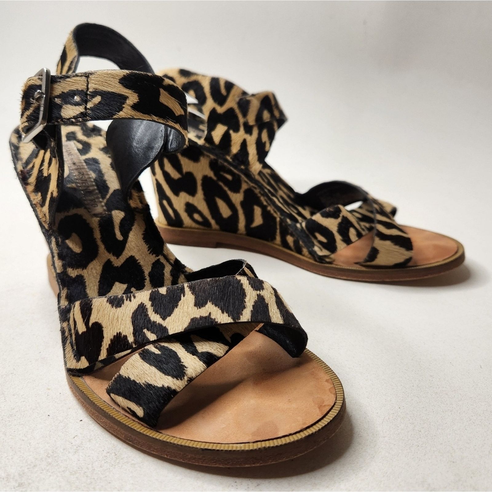 Diane von Furstenberg Diane Von Furstenberg Dagga Wedge Leopard Sandal Size 6.5 Size US 6.5 / IT 36.5 - 1 Thumbnail