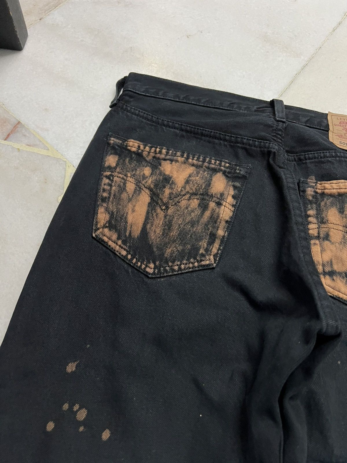 Levi's 💥Insane 90’s Levis 501 Distressed Black Jeans Size US 30 / EU 46 - 20 Thumbnail