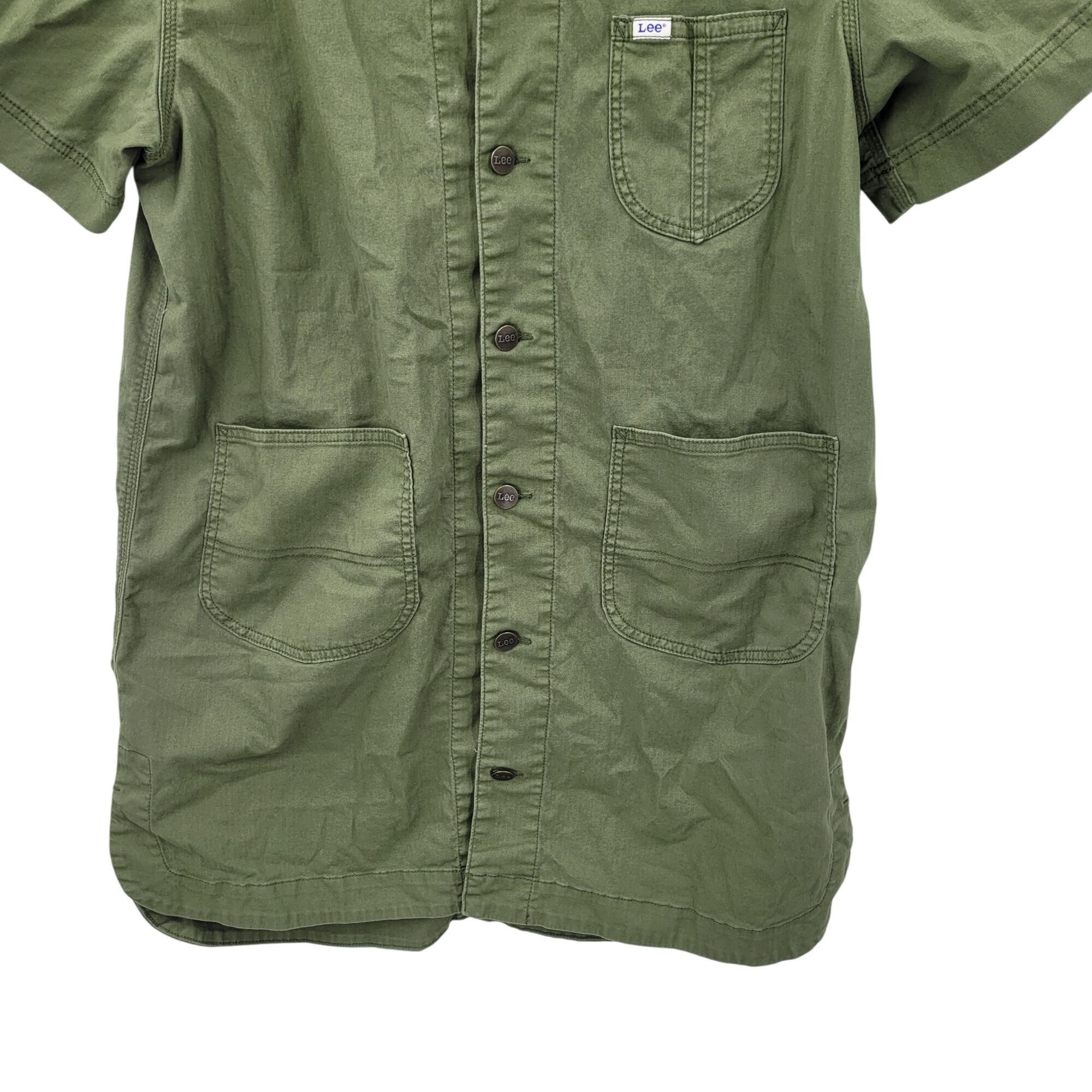 Lee Vtg Lee Workwear Army Green Pinafore Denim Utility Shirt Dre Size L / US 10 / IT 46 - 10 Thumbnail