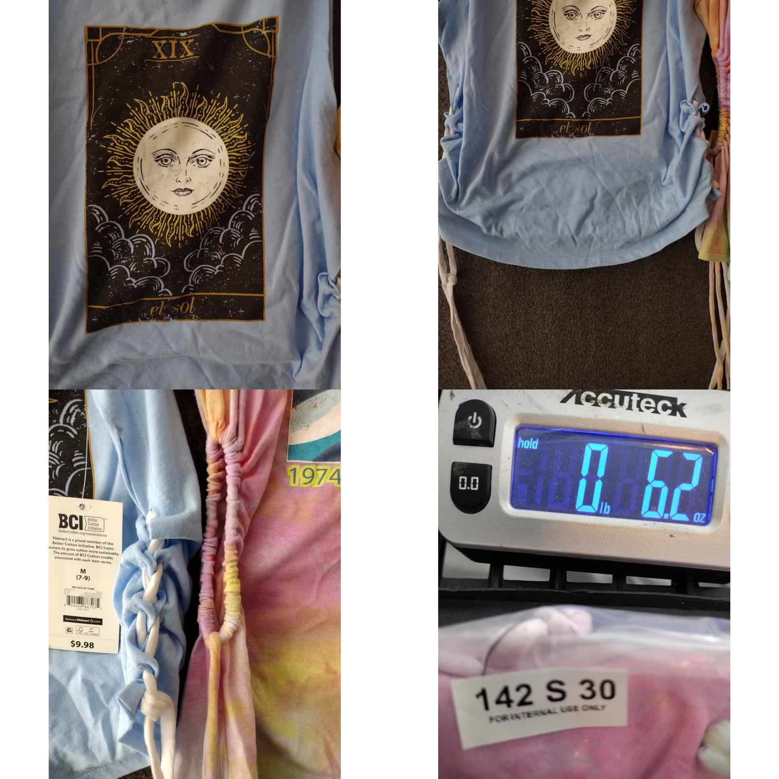 Vintage No Boundaries Junior Lace Up Tank top 2-Pack M Blue/Tie Dye Tank Juniors Girls 90s Casual Graphic Print Sun Size M / US 6-8 / IT 42-44 - 9 Thumbnail