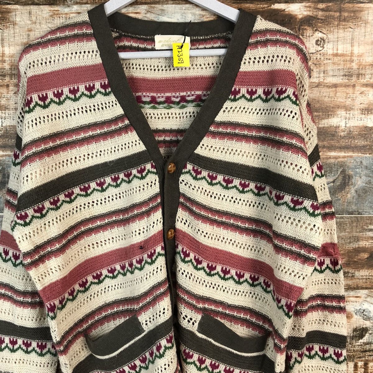 Homespun Knitwear × Japanese Brand W Closet Wears Inc Cardigan Knitwear #A2359 Size US L / EU 52-54 / 3 - 5 Thumbnail