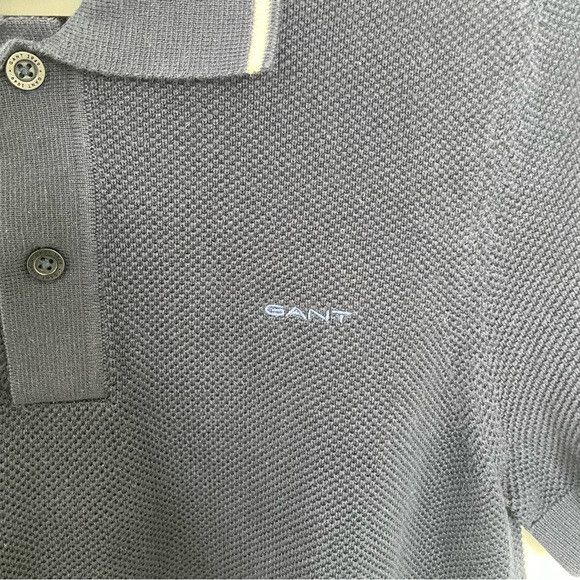 Gant GANT Mesh Knit Short Sleeve Polo Shirt Navy Blue S Size US S / EU 44-46 / 1 - 4 Thumbnail