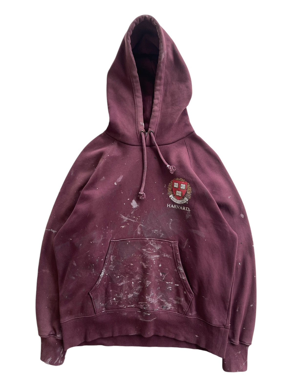 Vintage Vintage Harvard University Paint Splatter Faded Hooded Size US L / EU 52-54 / 3 - 2 Thumbnail