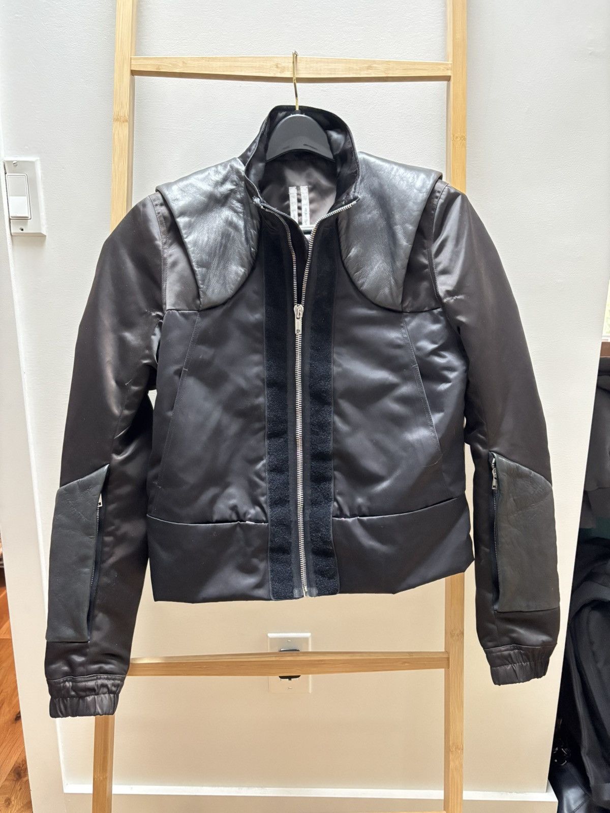 Rick Owens Mainline Tecuatl Leather Panelled Stag Jacket Size US S / EU 44-46 / 1 - 1 Thumbnail