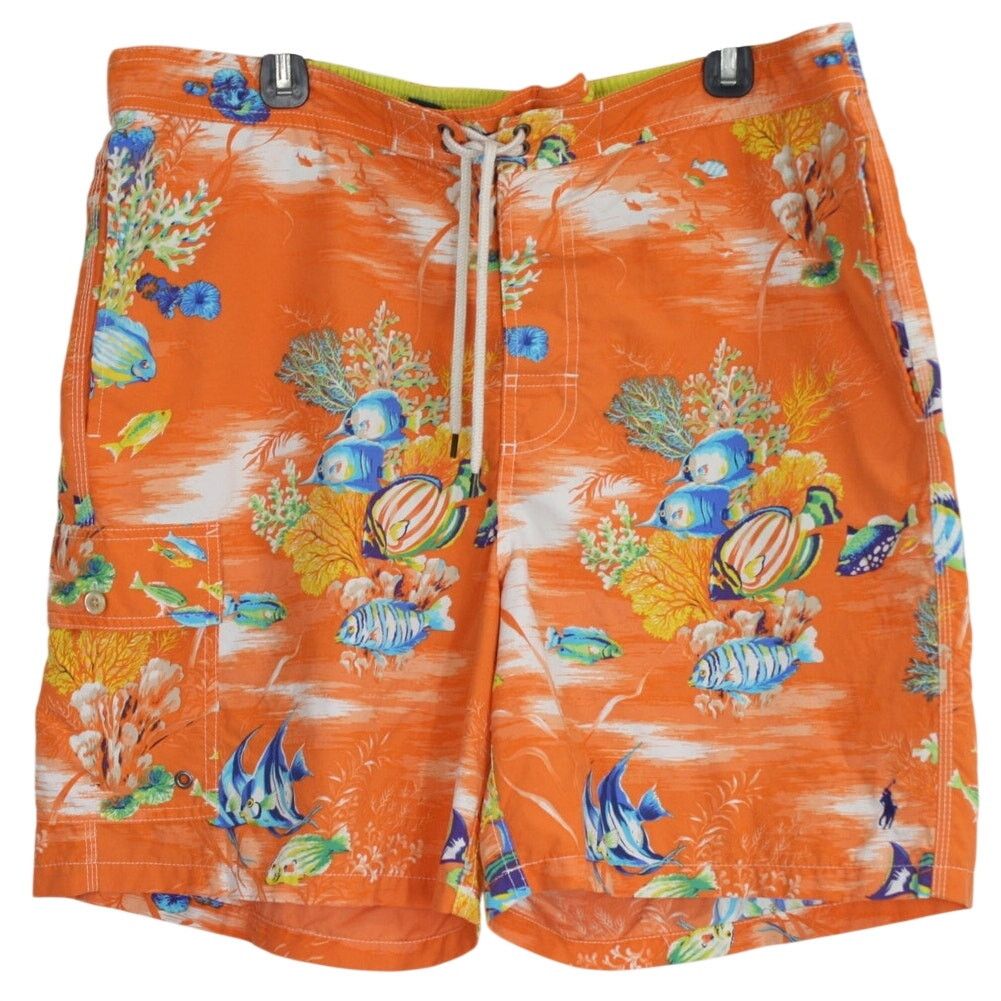 Vintage Ralph Lauren Swim Trunks XL Tropical Fish Pony