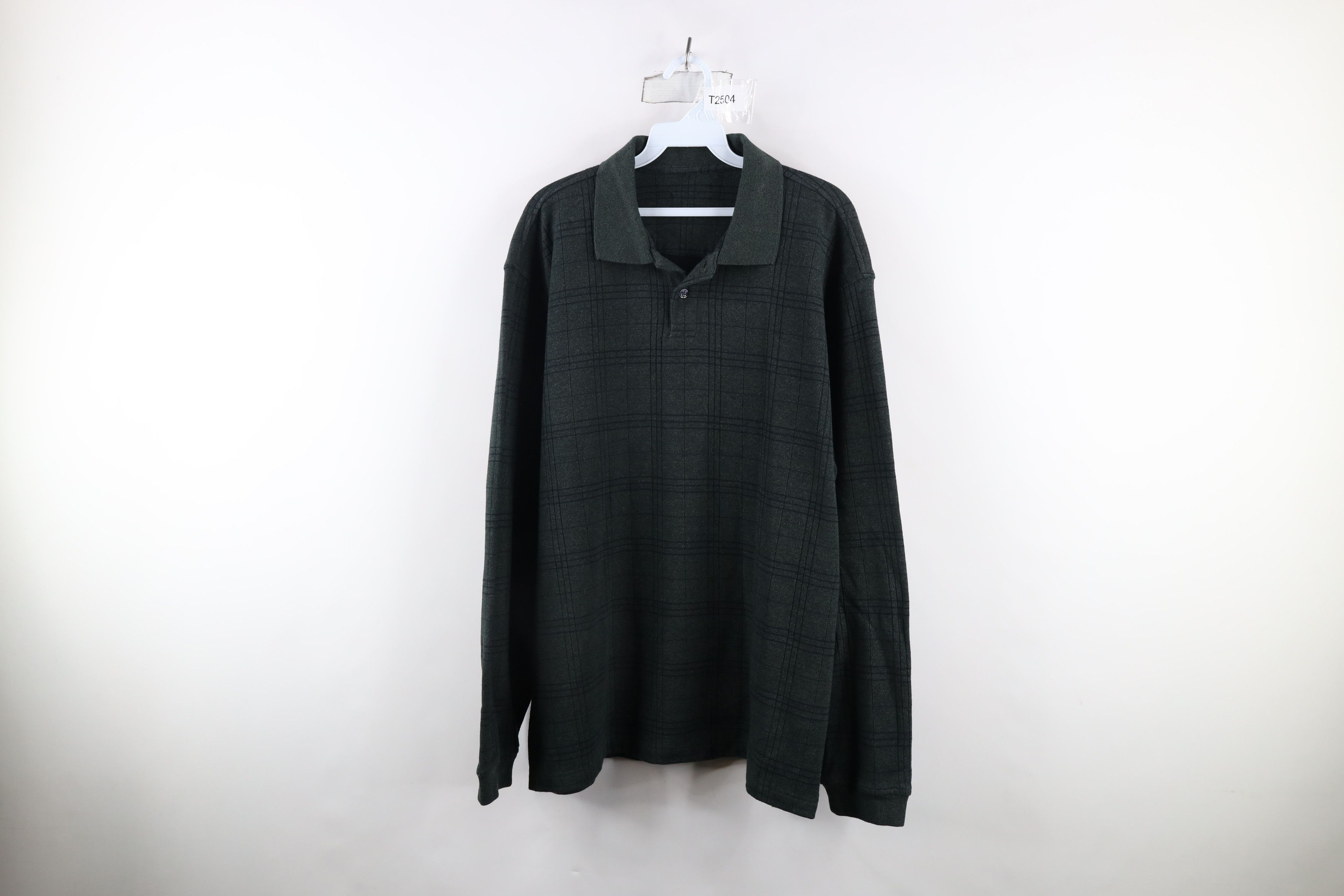 Vintage Vintage 90s Streetwear Heavyweight Long Sleeve Polo Green Size US XL / EU 56 / 4 - 1 Thumbnail