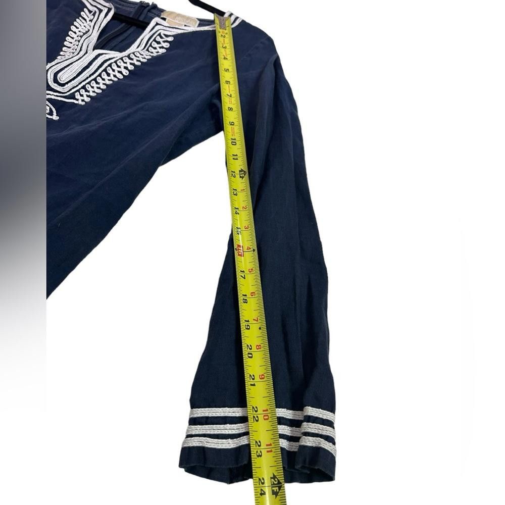 Michael Kors Michael Kors l Linen Navy Detailed Blouse Small Size S / US 4 / IT 40 - 6 Thumbnail