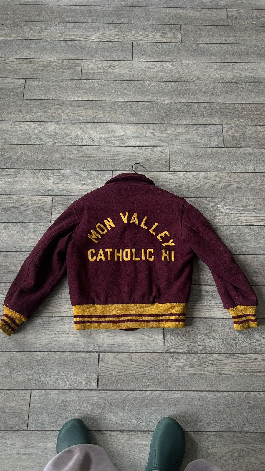 Vintage Vintage burgundy and yellow varsity jacket Size US S / EU 44-46 / 1 - 2 Thumbnail