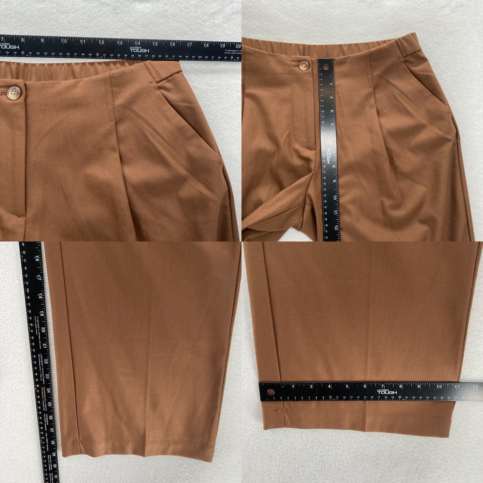J. Jill J. Jill Wide Leg Pants Women's 12P Petite Chestnut Brown Stretch Pleated Preppy Pants Size 34" / US 12 / IT 48 - 8 Thumbnail